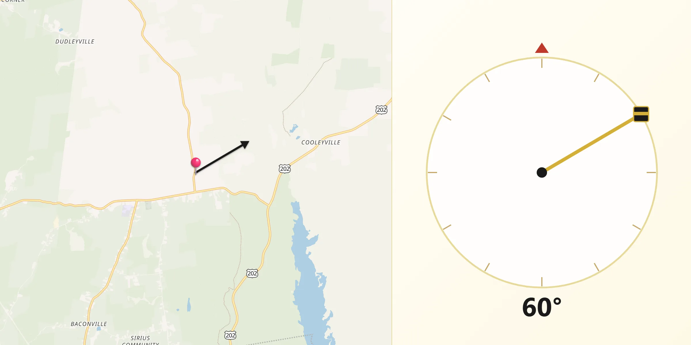 Qibla Direction from Shutesbury