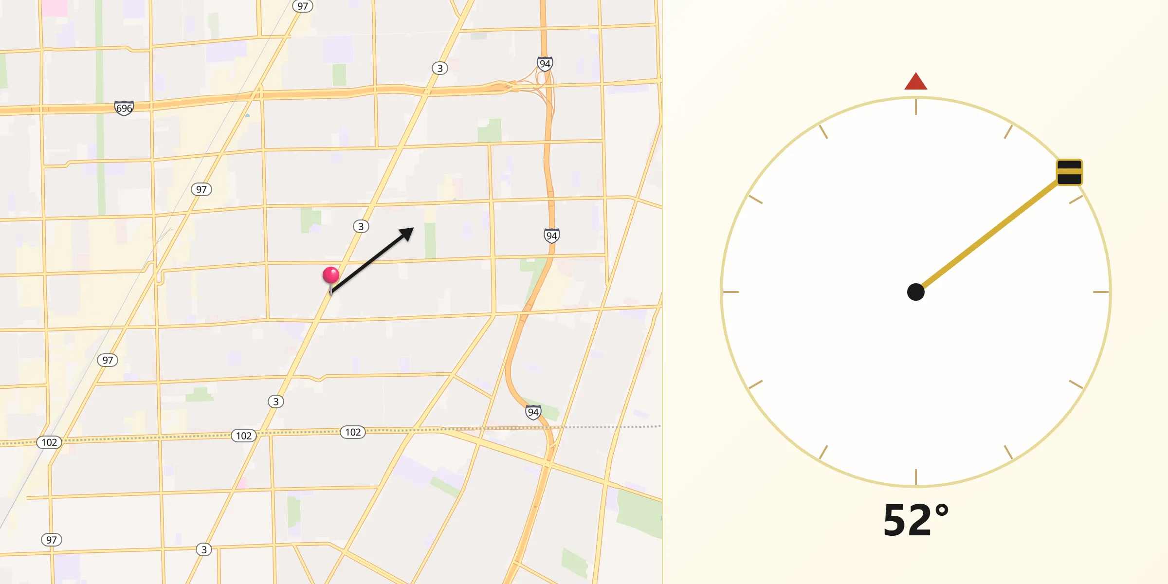Qibla Direction from Eastpointe