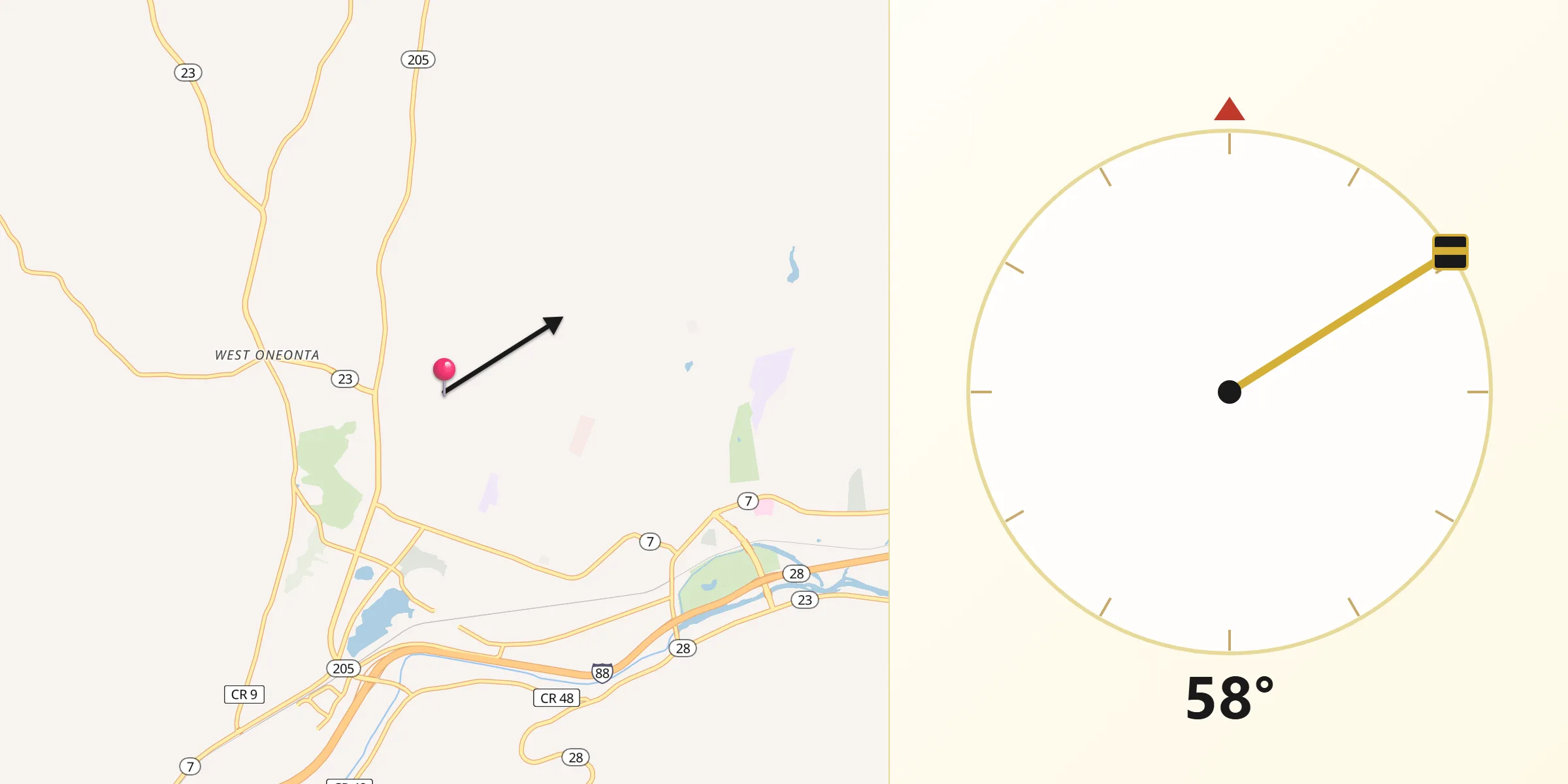 Qibla Direction from West End