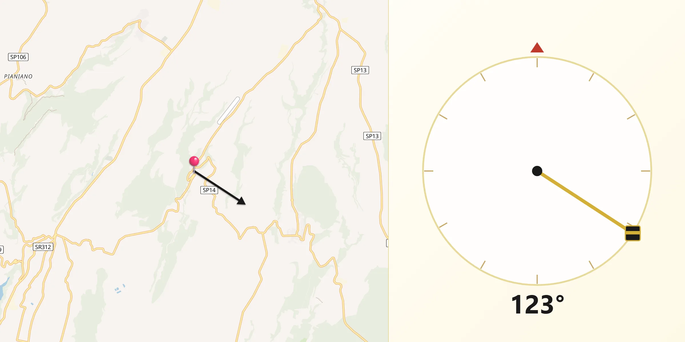 Direzione della Qibla da Tessennano