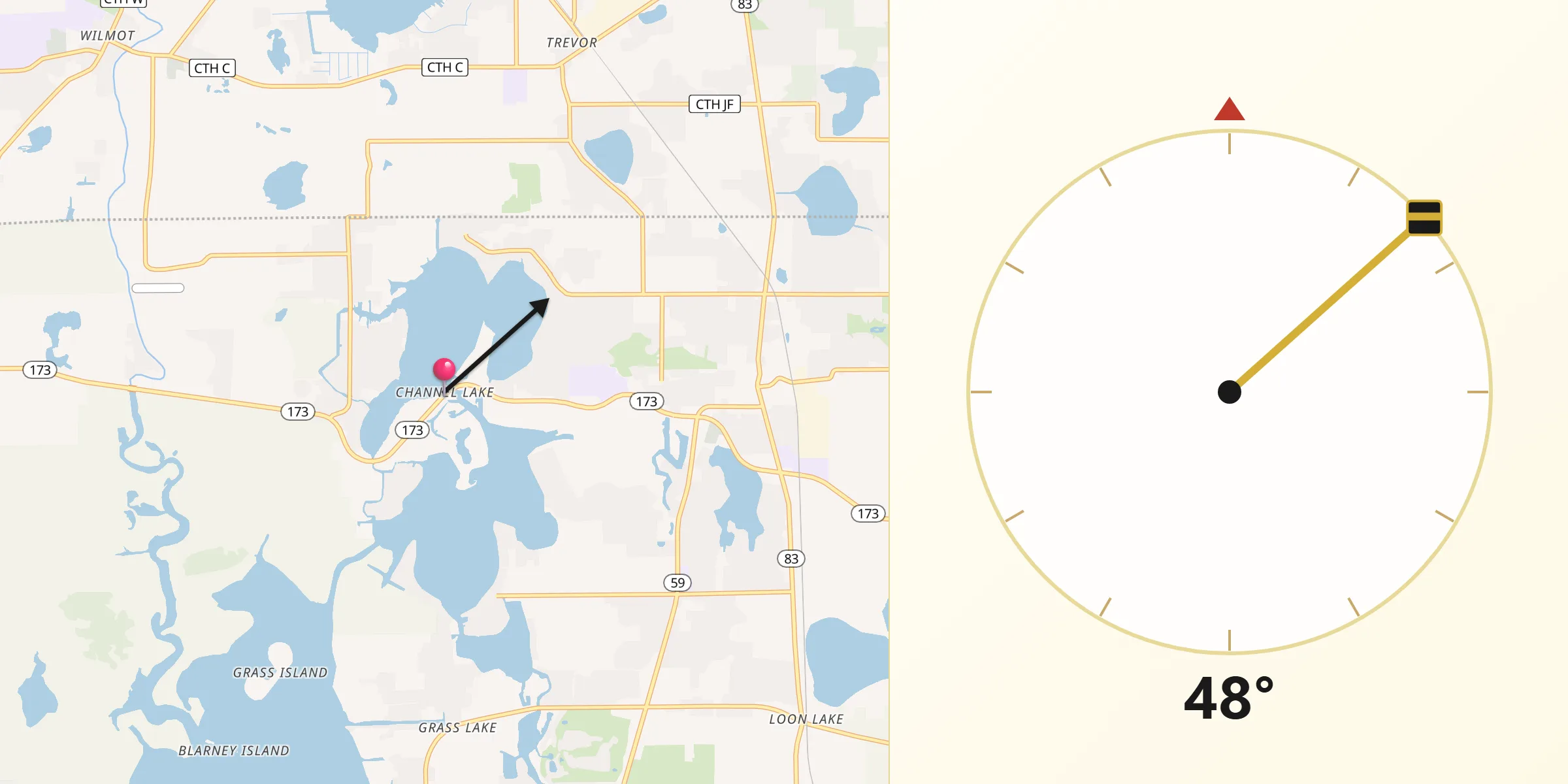Qibla Direction from Channel Lake