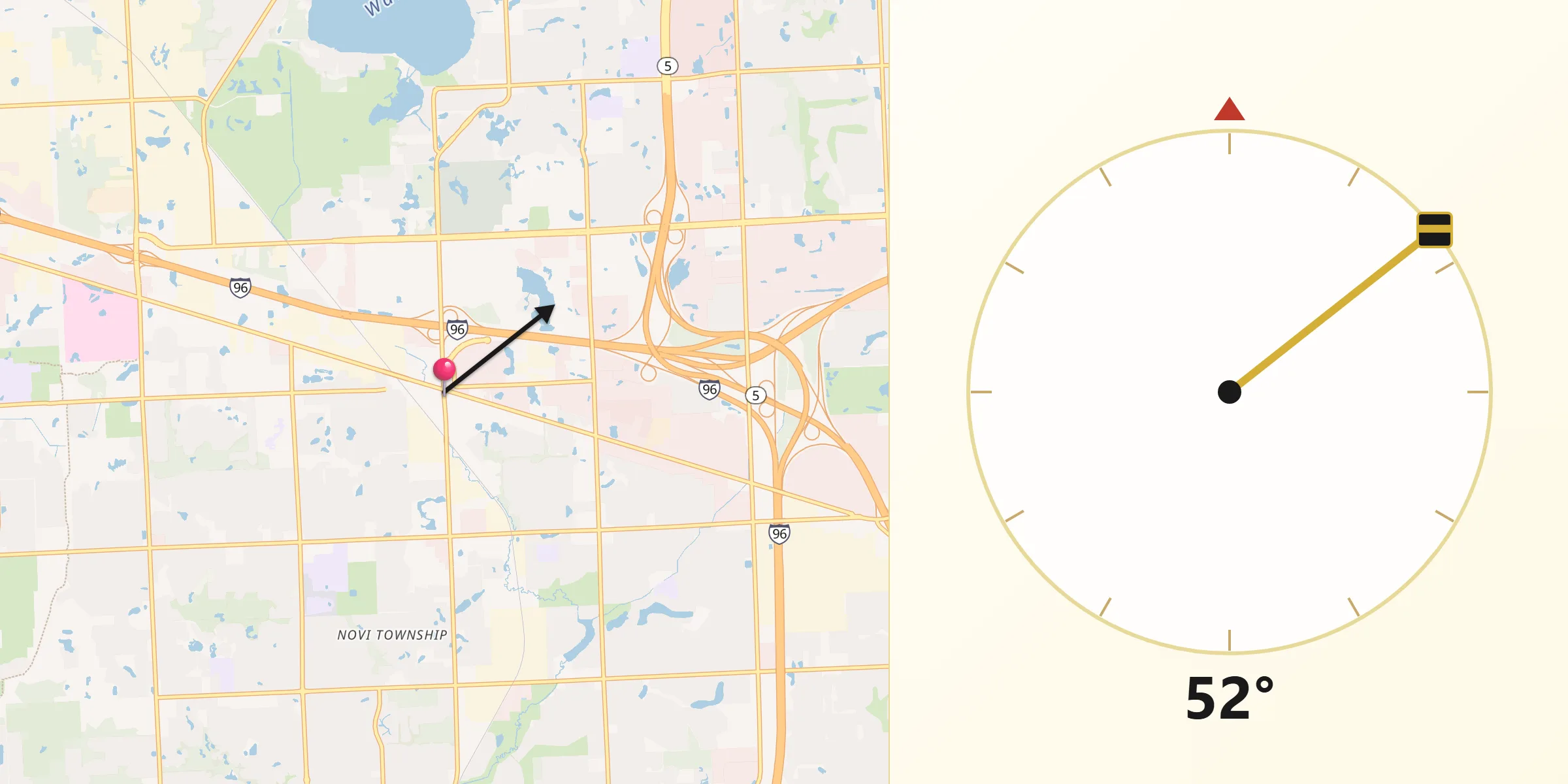 Qibla Direction from Novi
