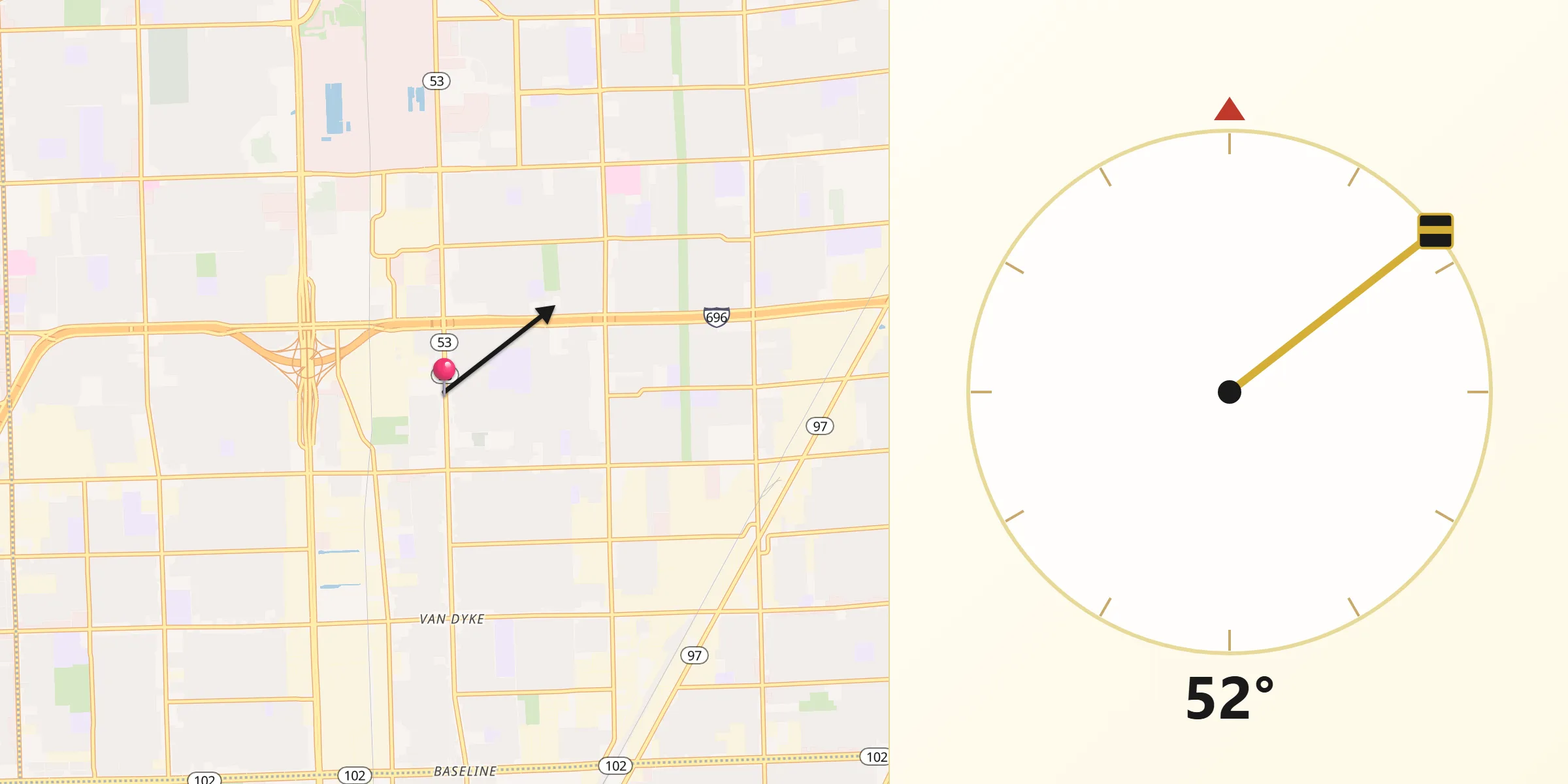 Qibla Direction from Center Line