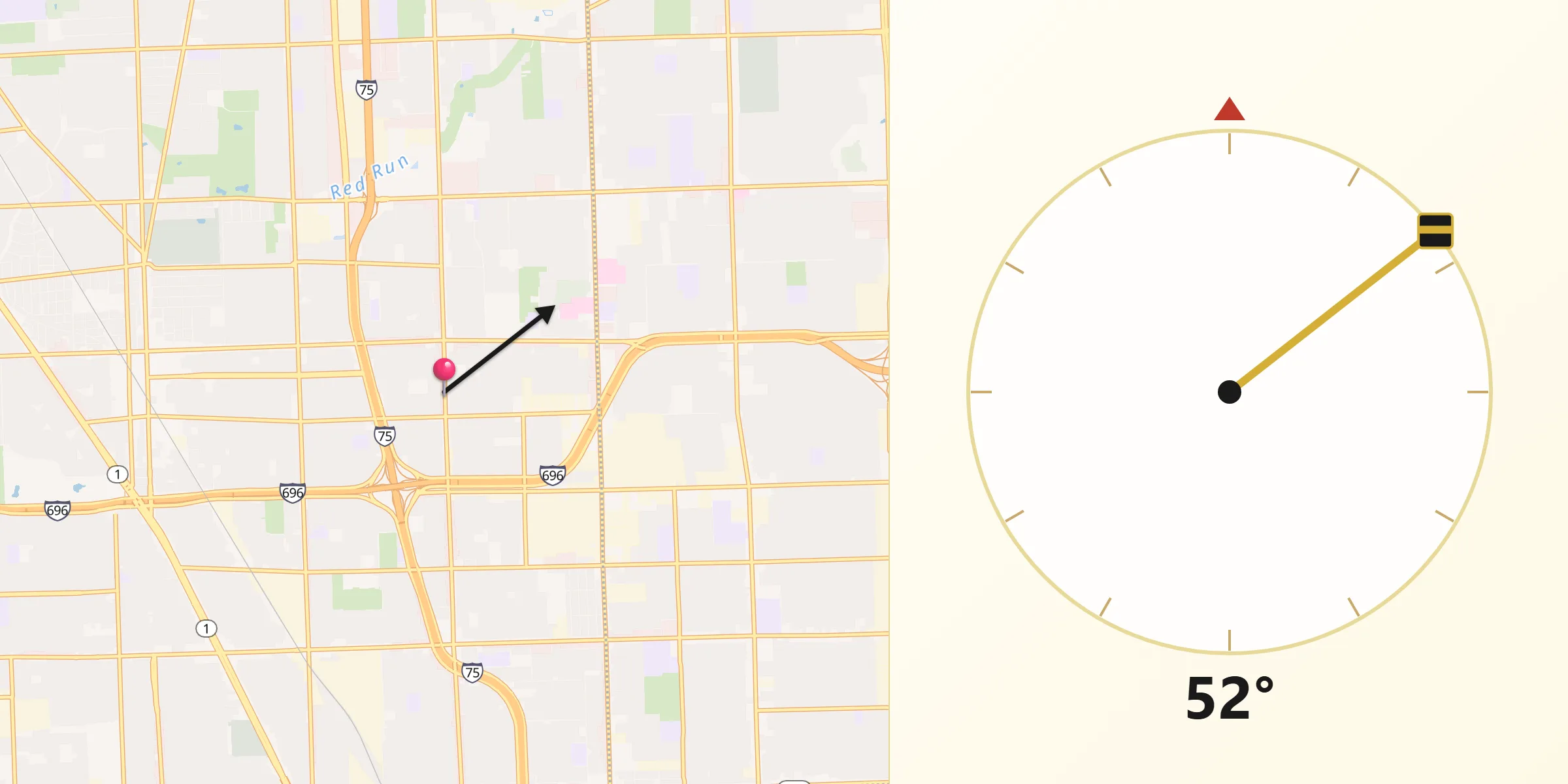 Qibla Direction from Madison Heights