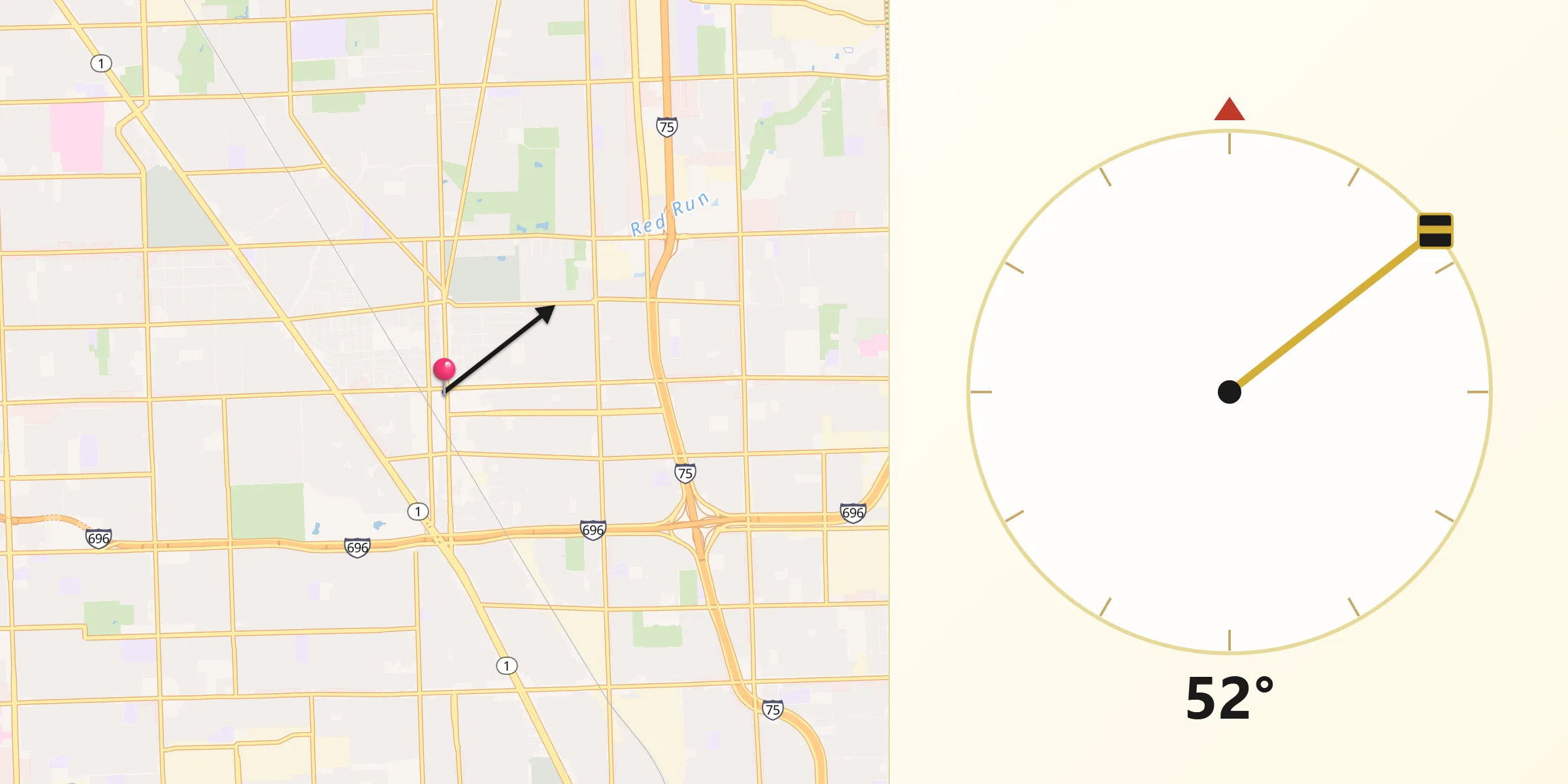 Qibla Direction from Royal Oak