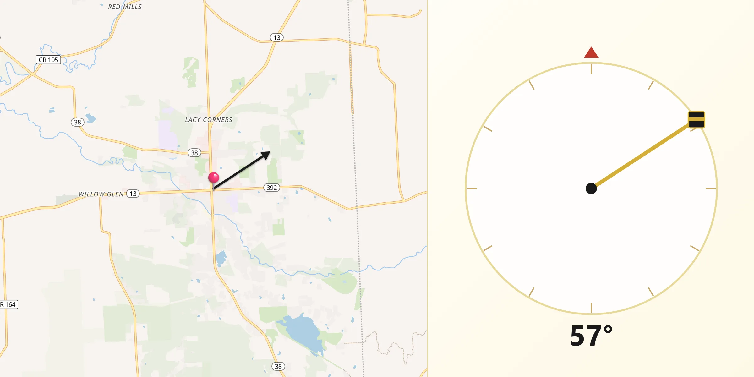 Qibla Direction from Dryden