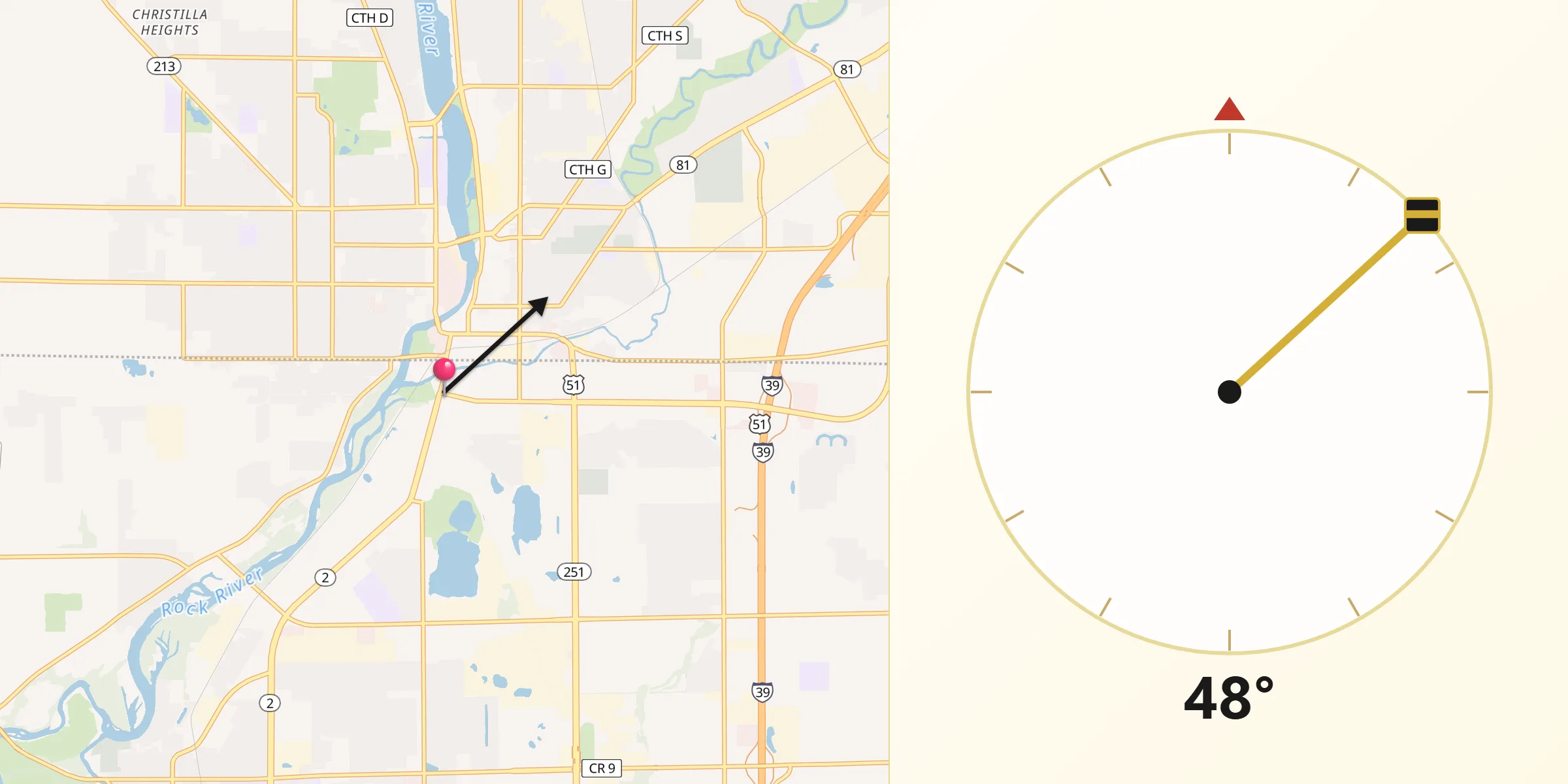 Qibla Direction from South Beloit