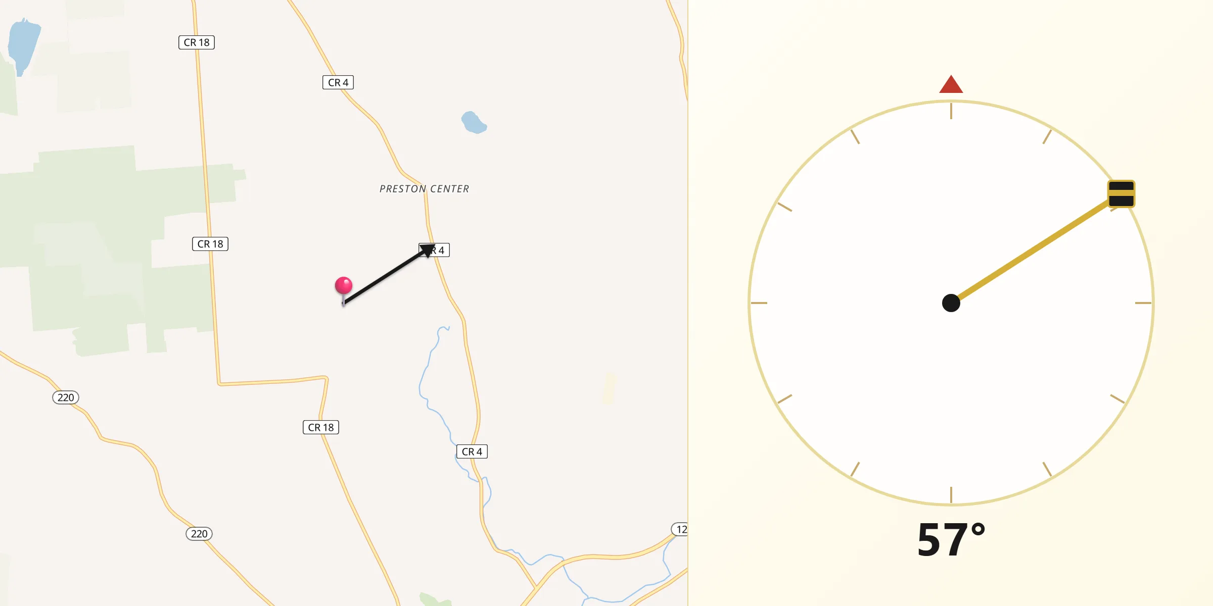 Qibla Direction from Chenango