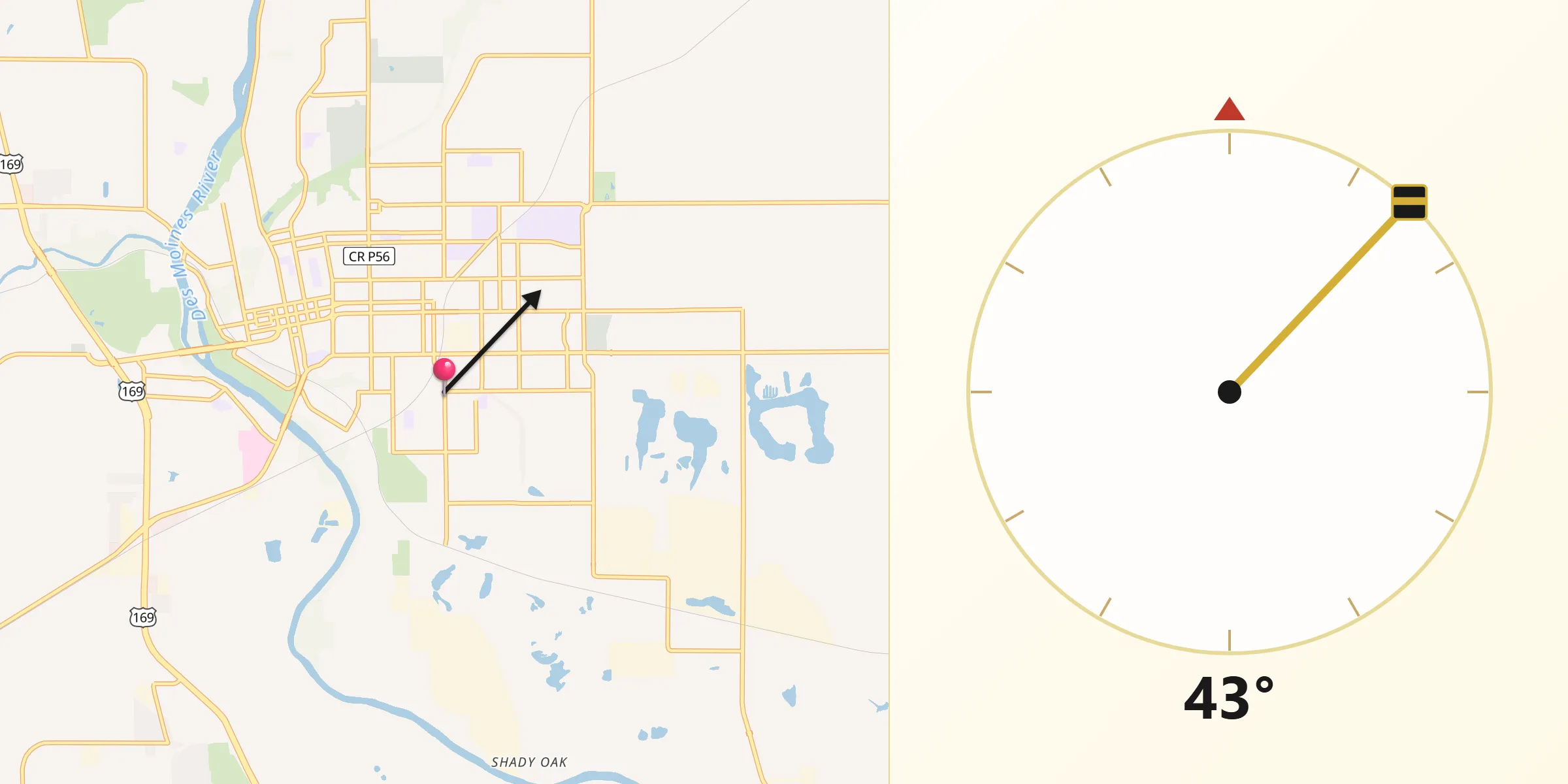 Qibla Direction from Fort Dodge