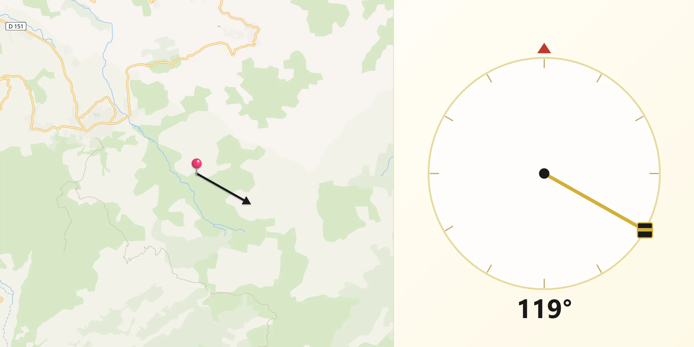 Direction vers la Qibla depuis Mausoléo