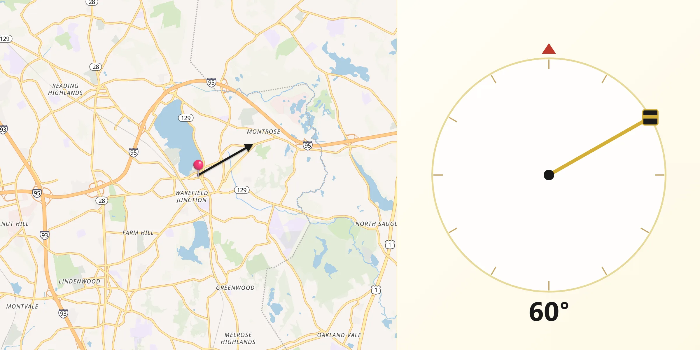 Qibla Direction from Wakefield