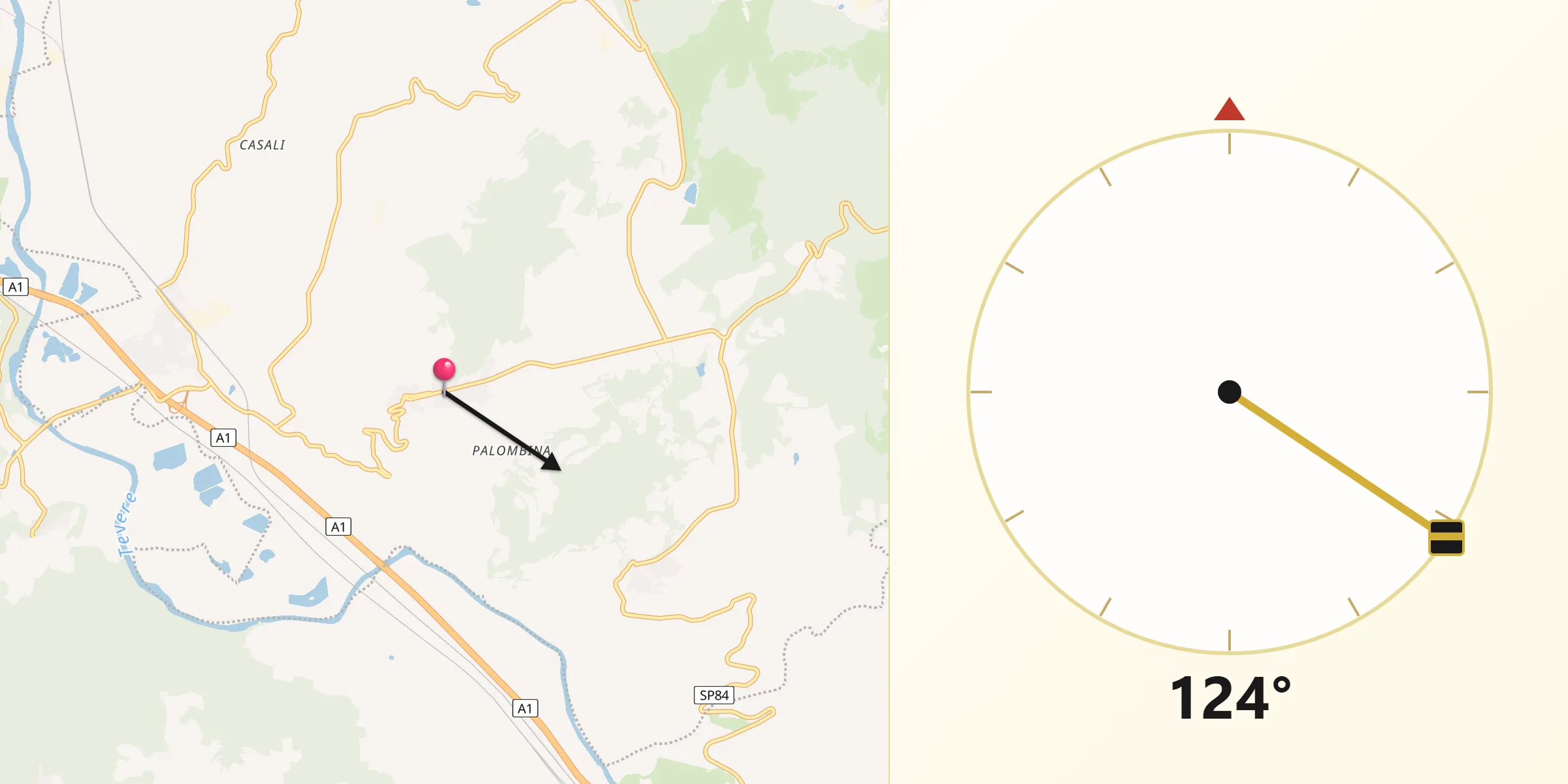 Direzione della Qibla da Giove