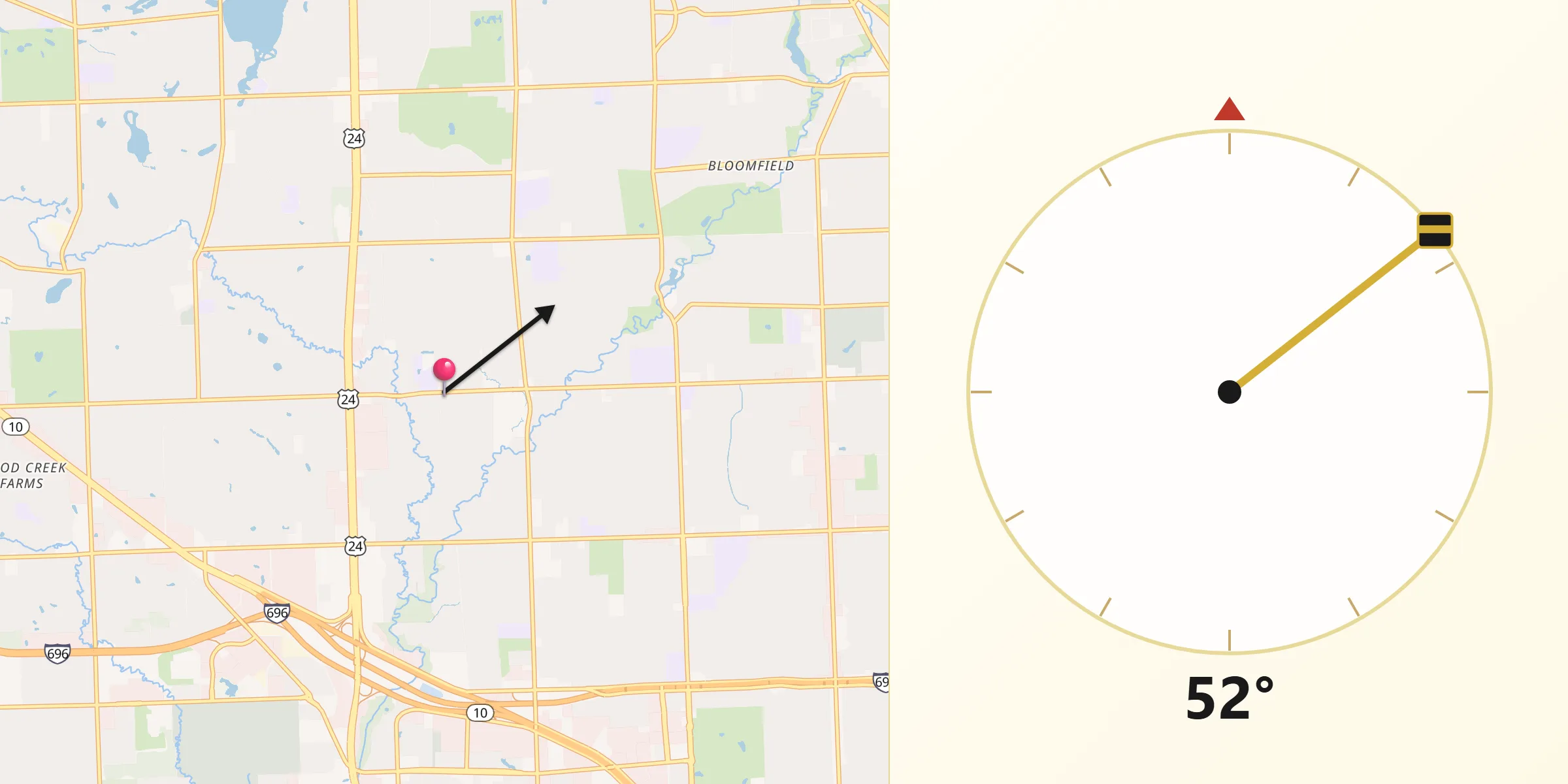 Qibla Direction from Bingham Farms