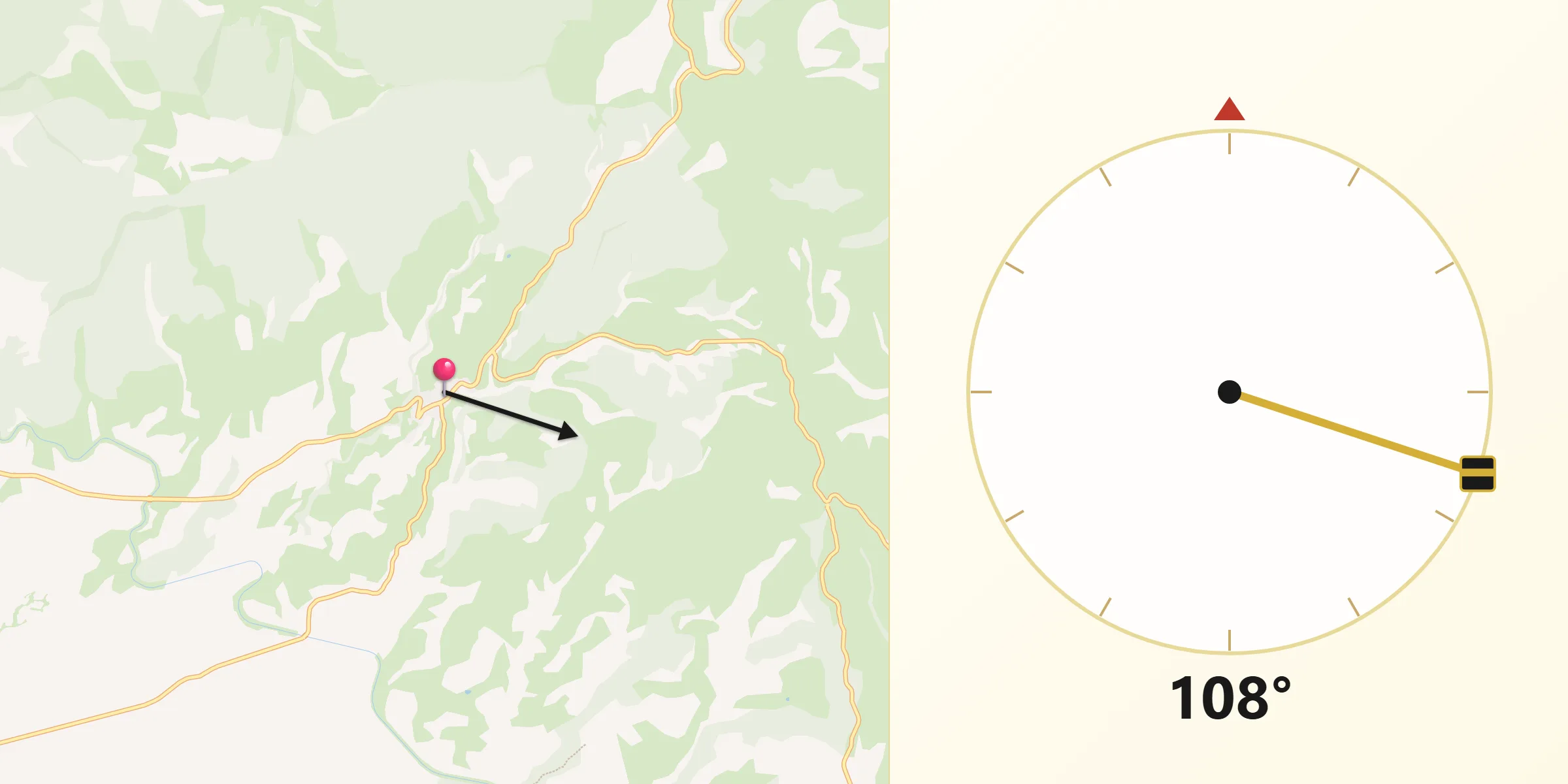 Dirección de la Qibla desde San Martín de Unx