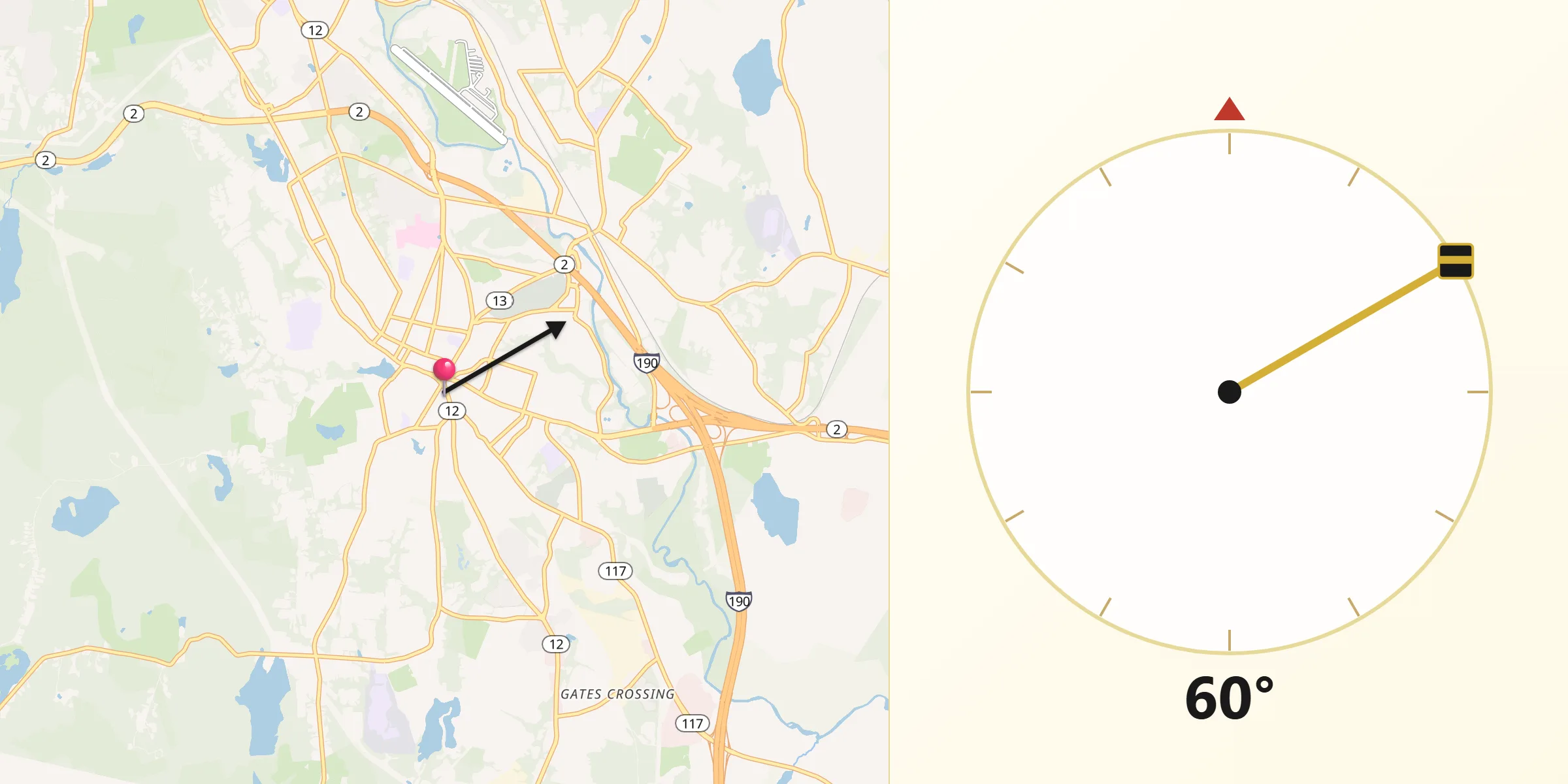 Qibla Direction from Leominster
