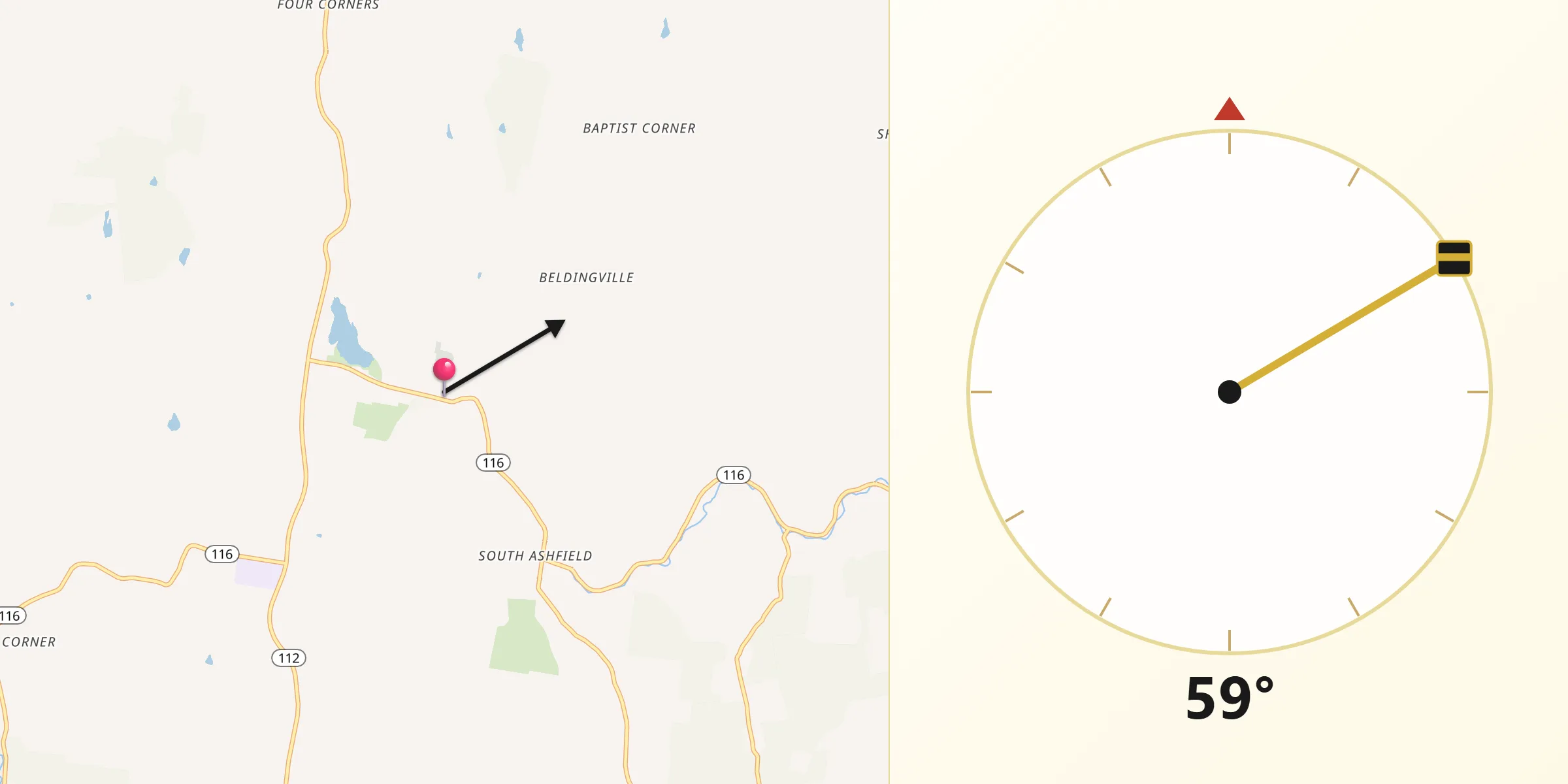 Qibla Direction from Ashfield