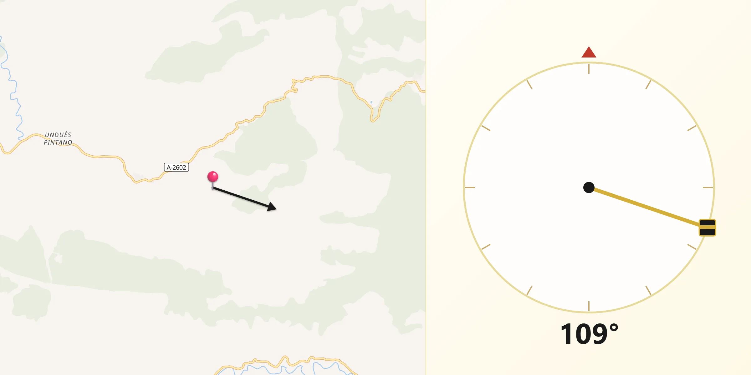 Dirección de la Qibla desde Pintanos Los