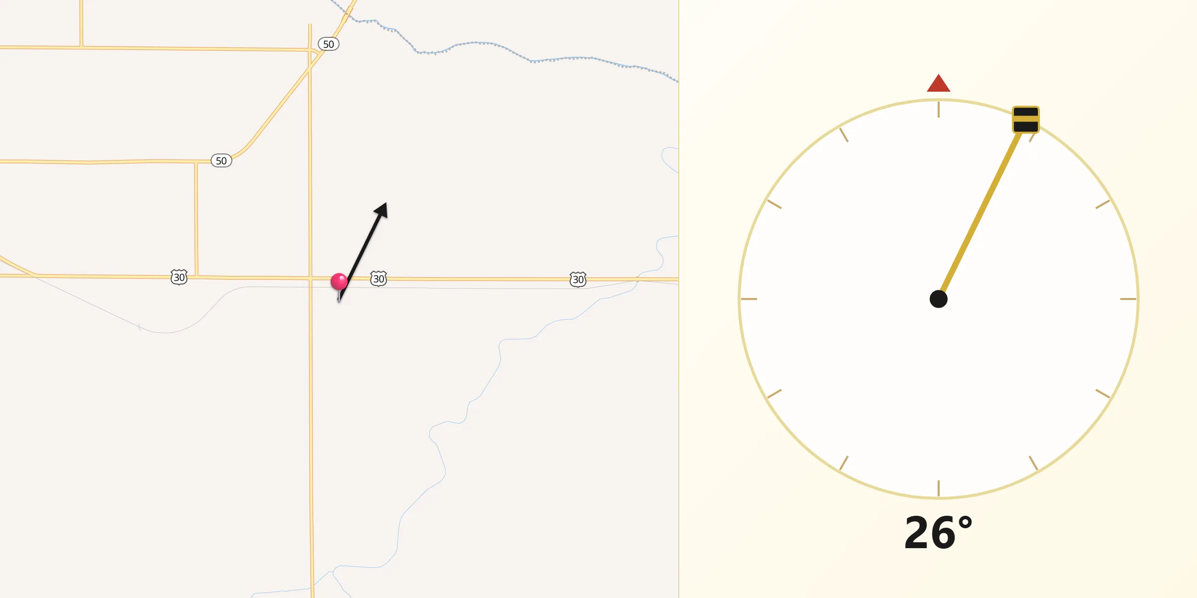 Qibla Direction from Hansen