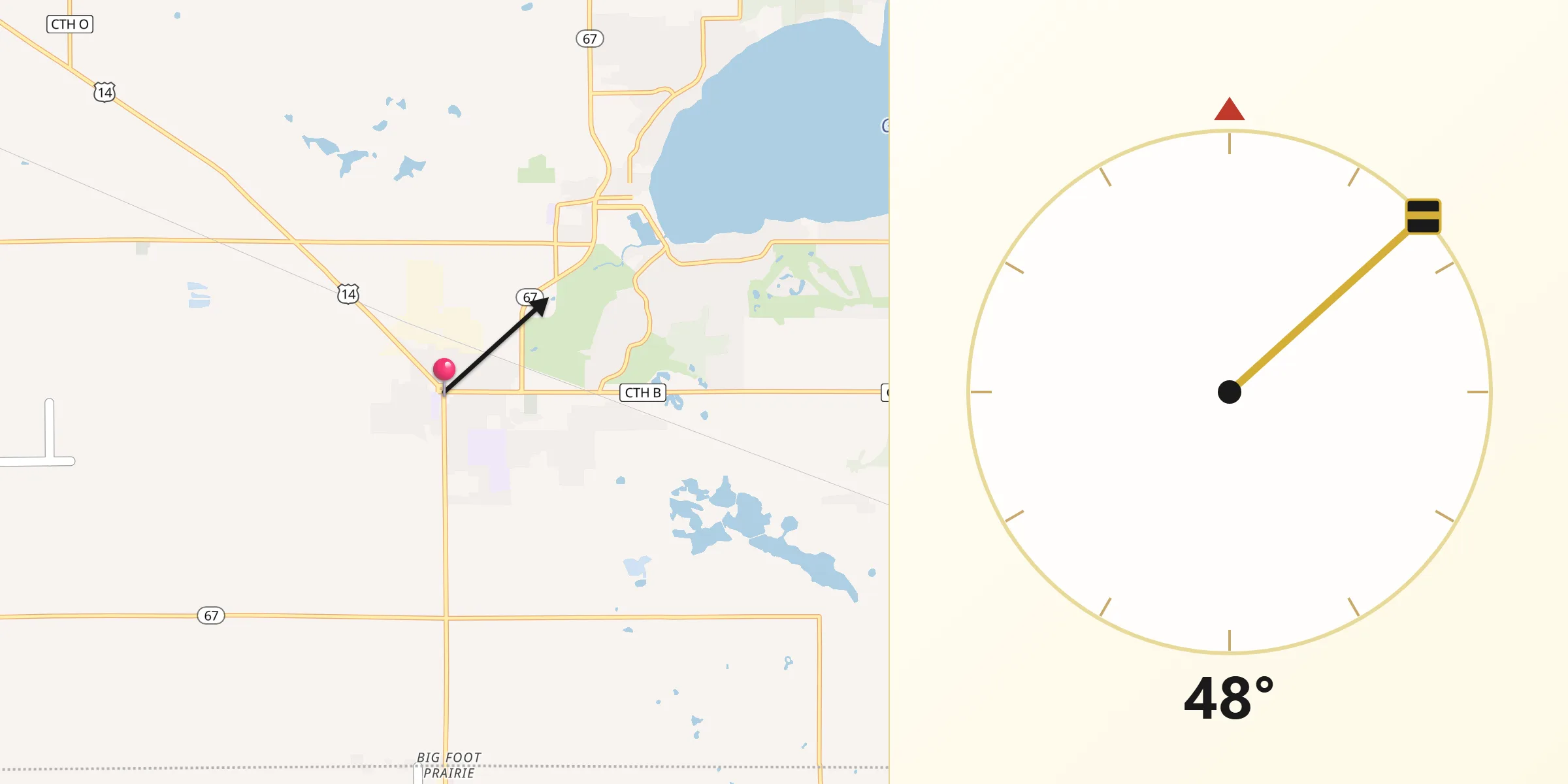 Qibla Direction from Walworth
