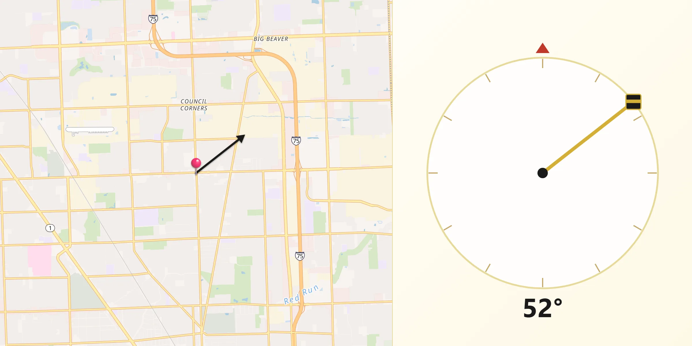 Qibla Direction from Clawson