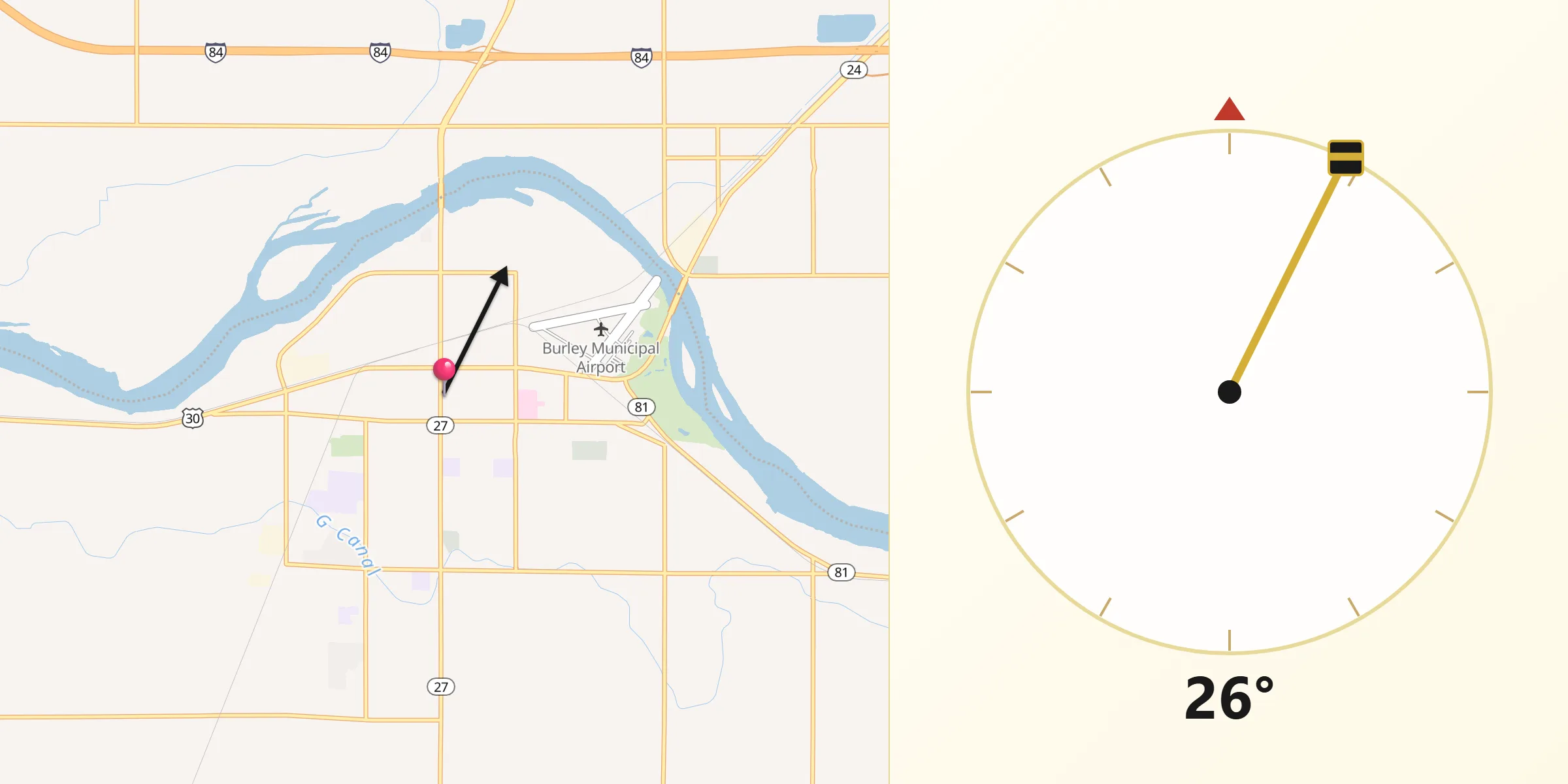 Qibla Direction from Burley