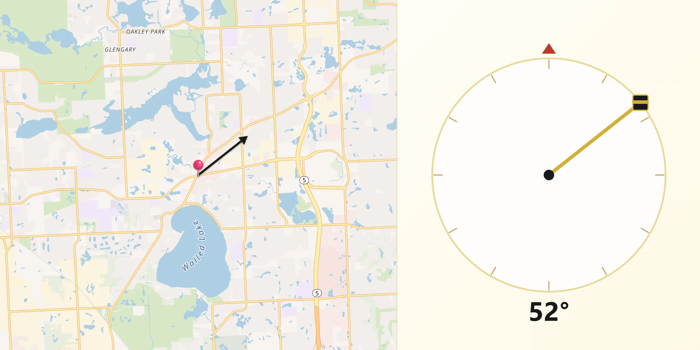 Qibla Direction from Walled Lake
