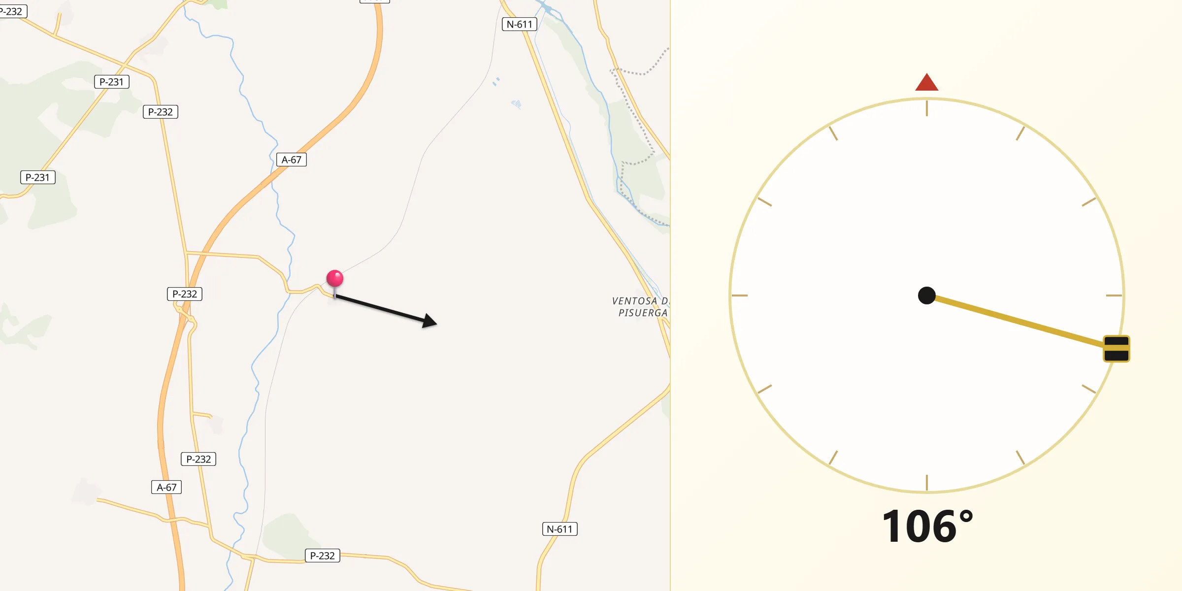 Dirección de la Qibla desde San Cristóbal de Boedo
