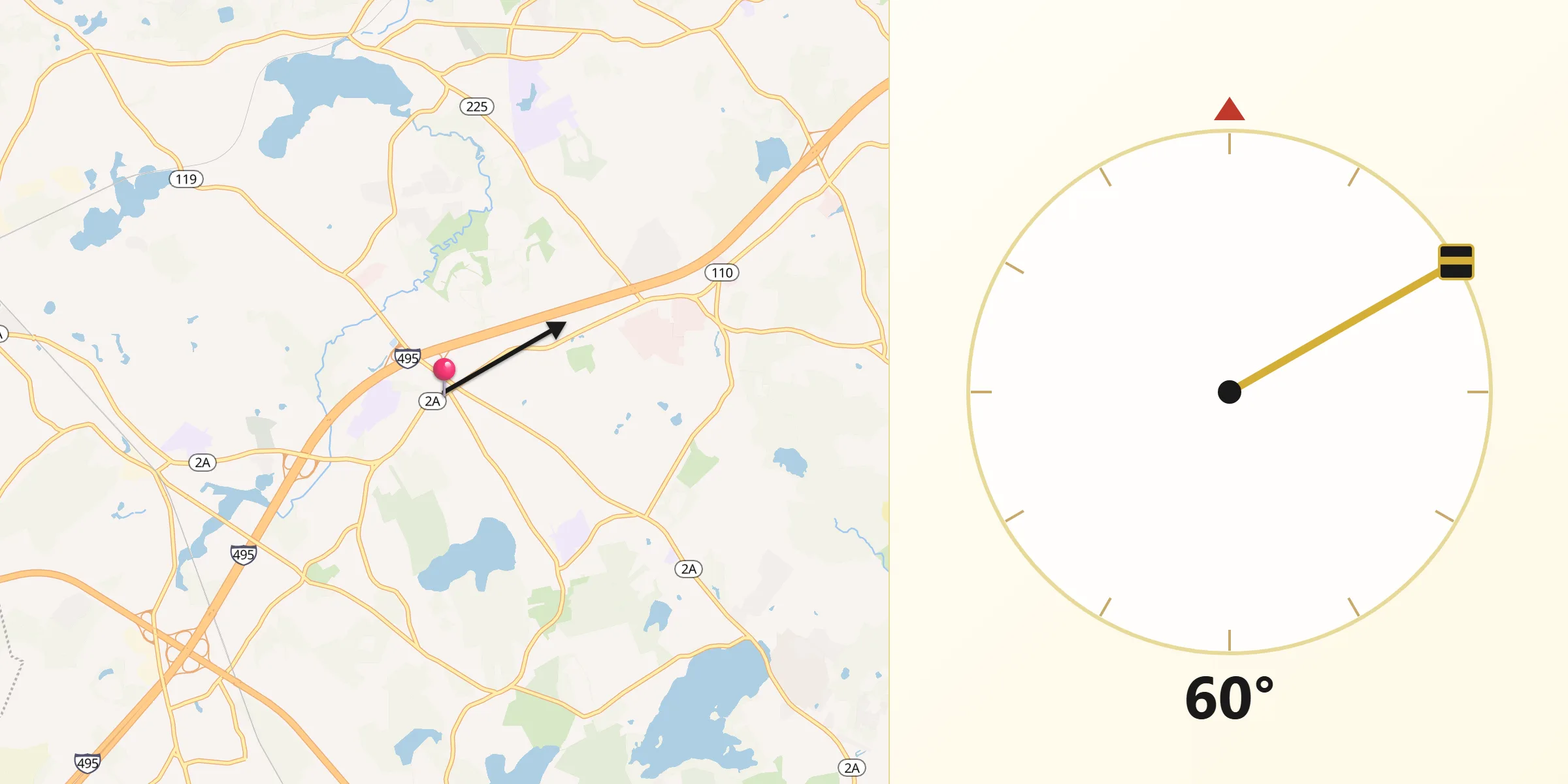 Qibla Direction from Littleton Common