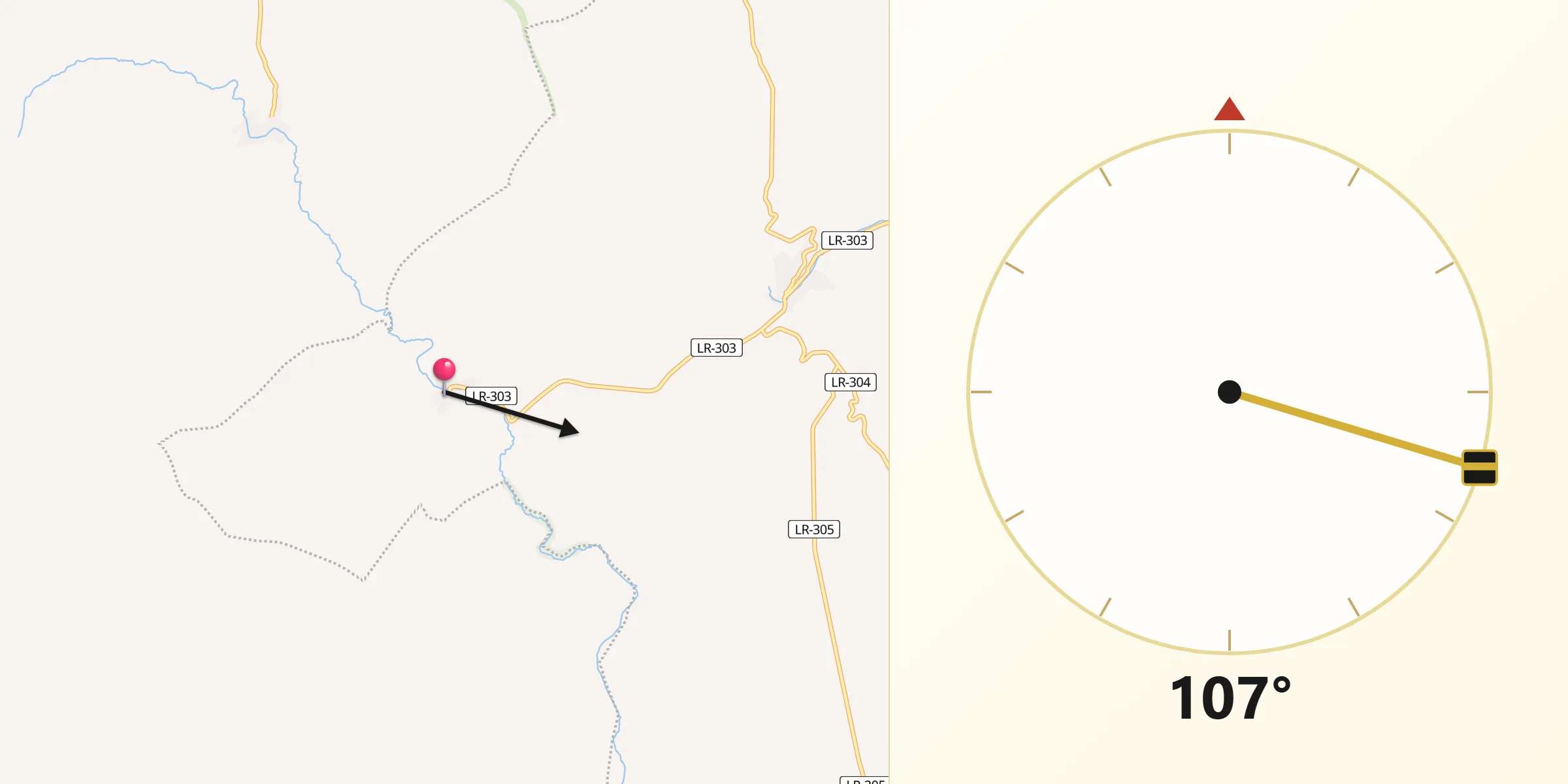 Dirección de la Qibla desde San Millán de Yécora