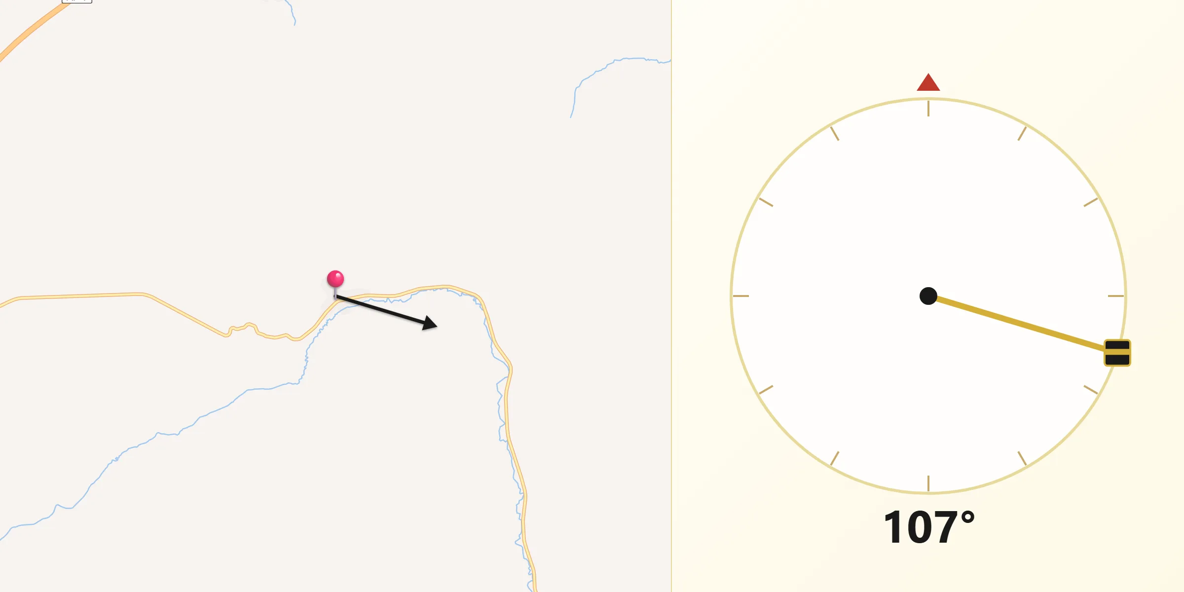 Dirección de la Qibla desde Quintanilla San García