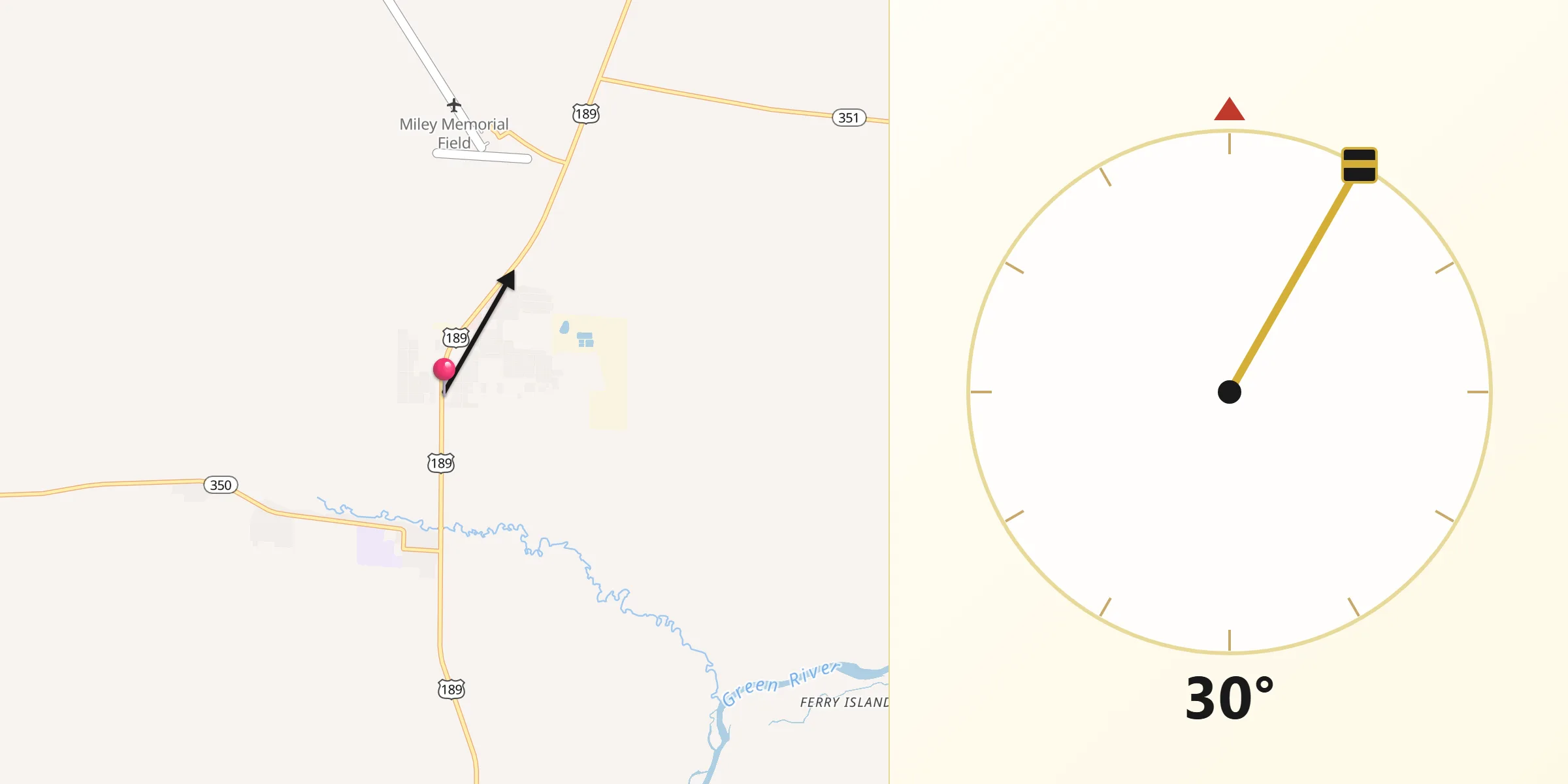 Qibla Direction from Marbleton
