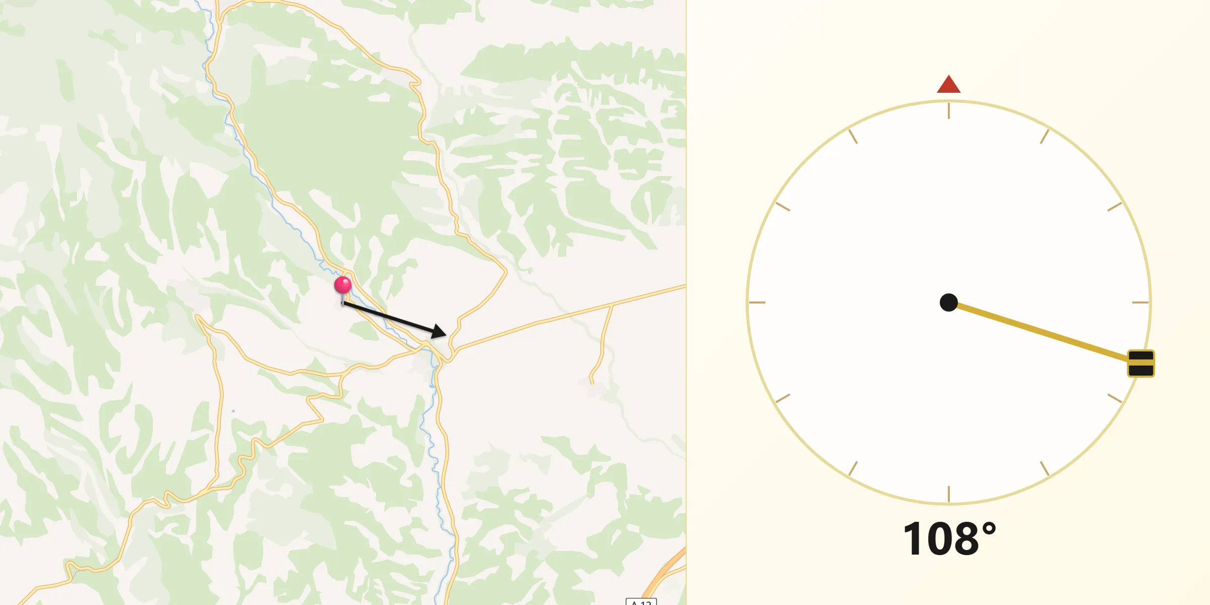 Dirección de la Qibla desde Armañanzas