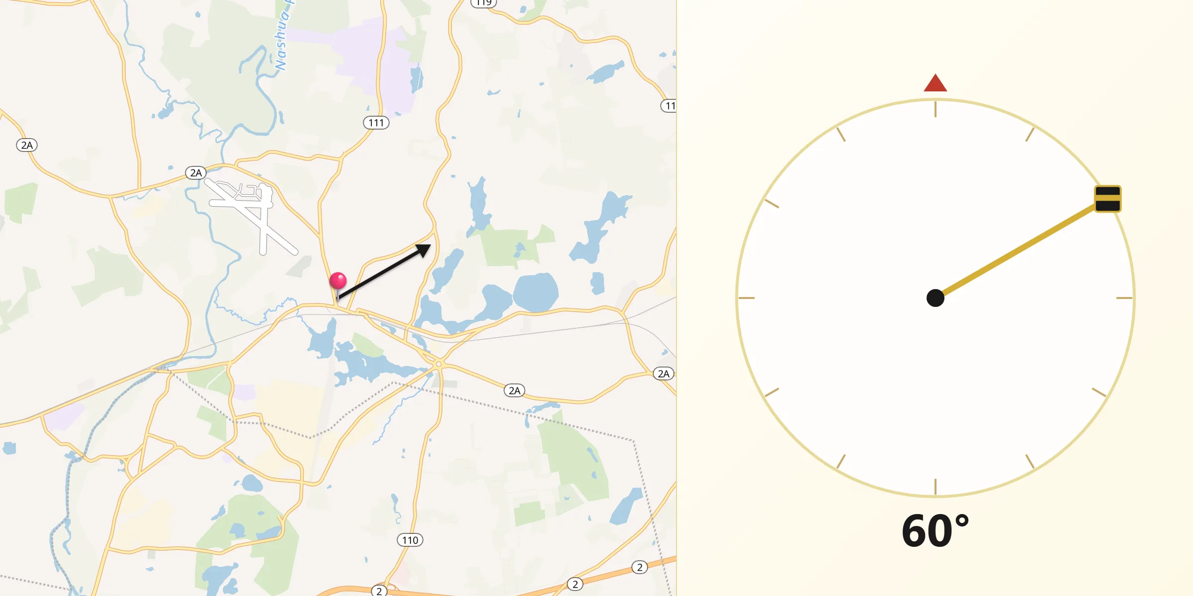 Qibla Direction from Ayer