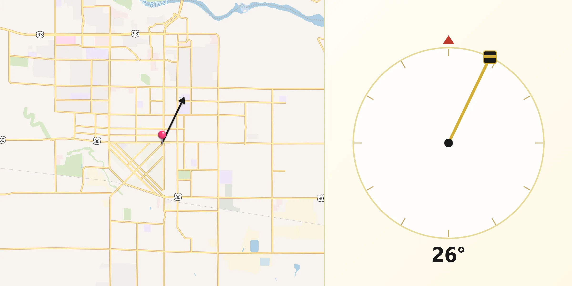 Qibla Direction from Twin Falls