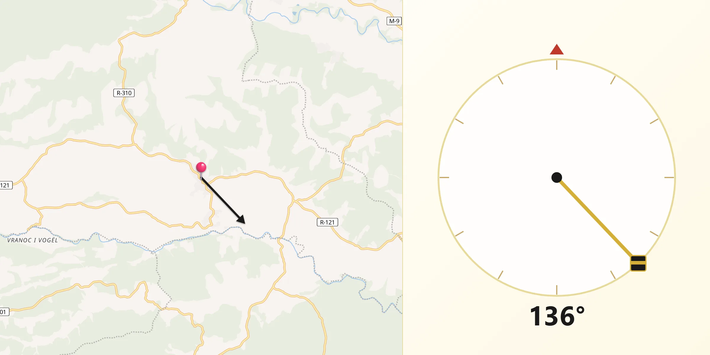 Drejtimi i Qibles nga Kosuriq