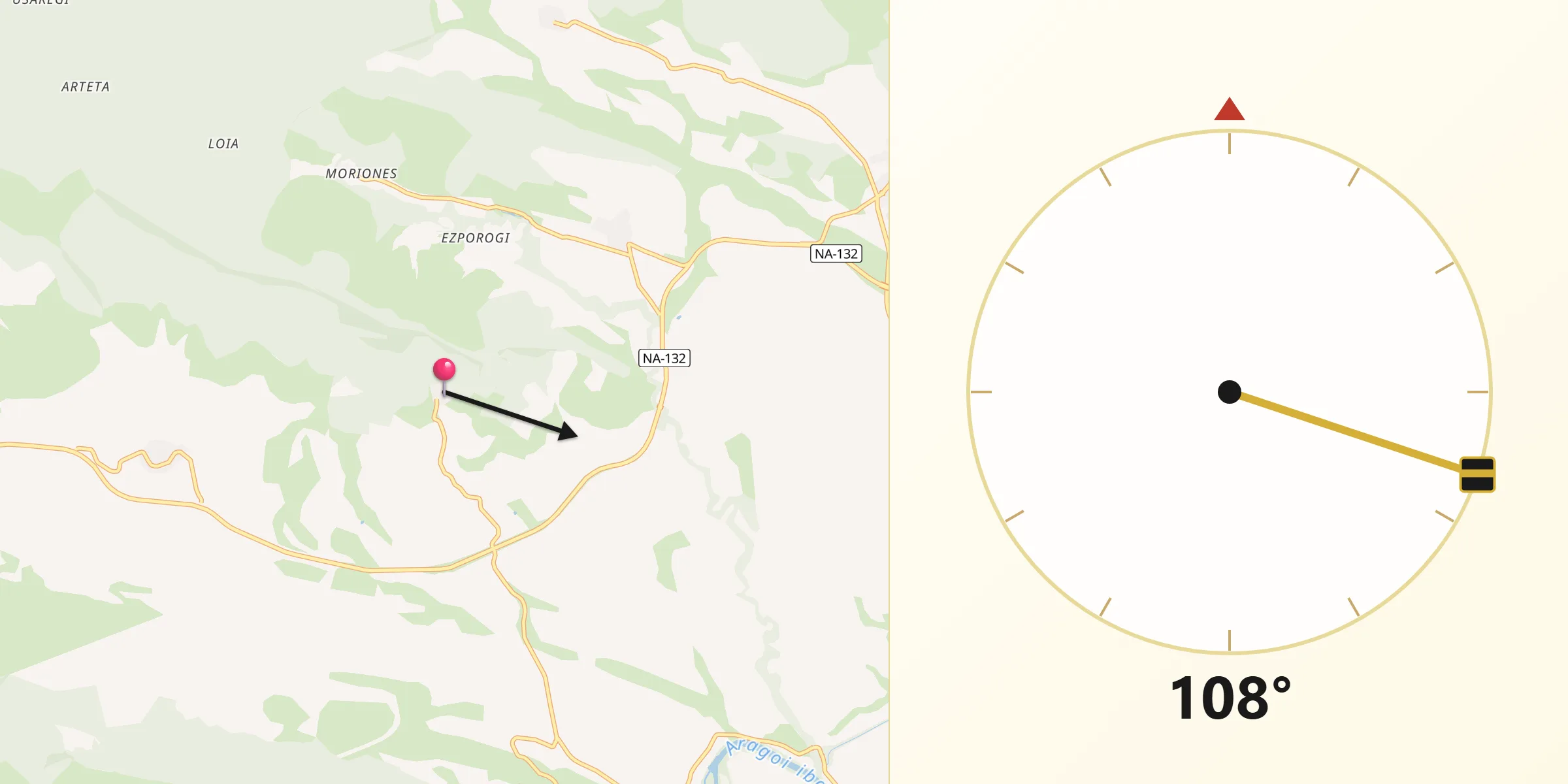 Dirección de la Qibla desde Ezprogui