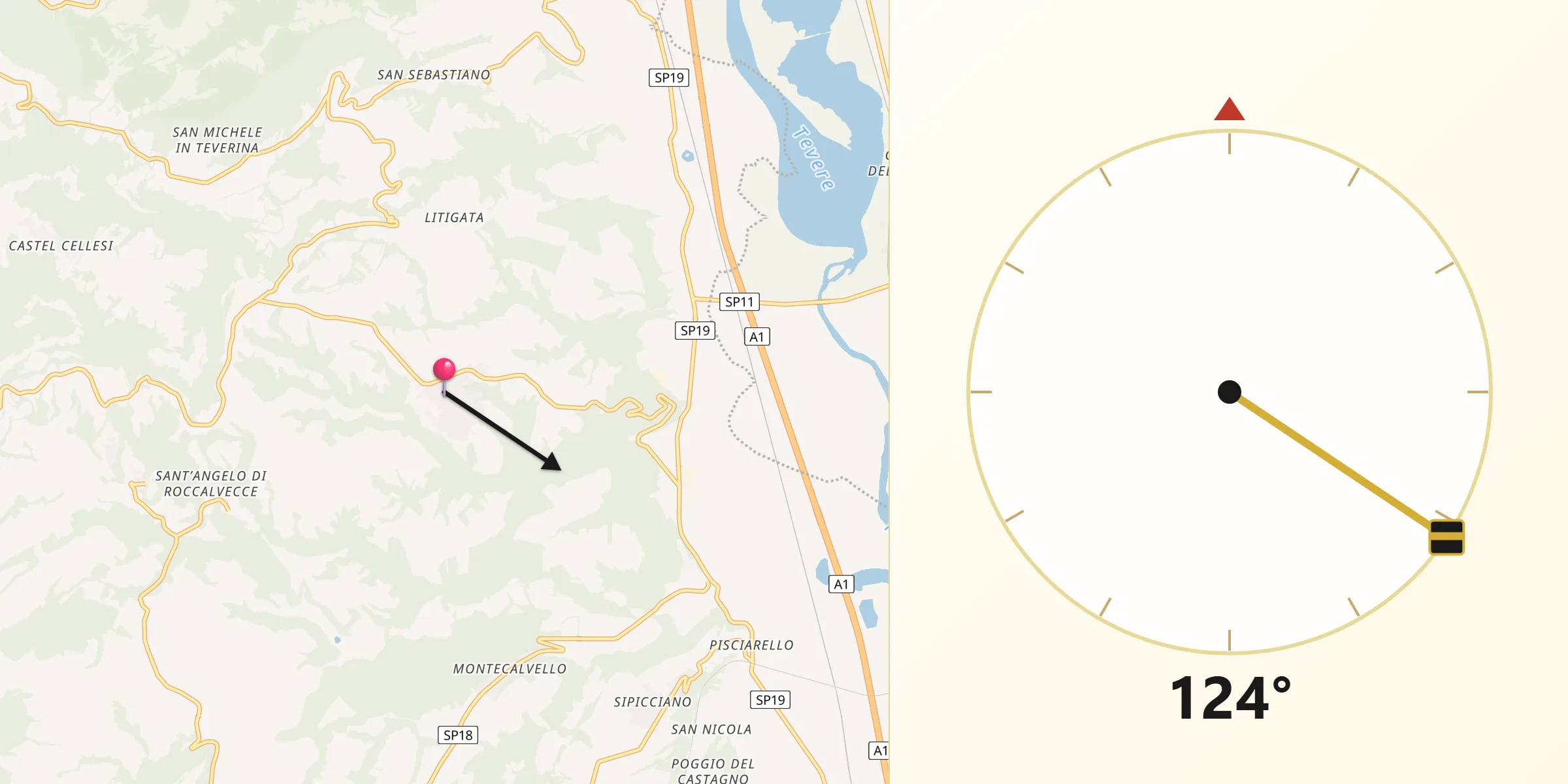 Direzione della Qibla da Graffignano