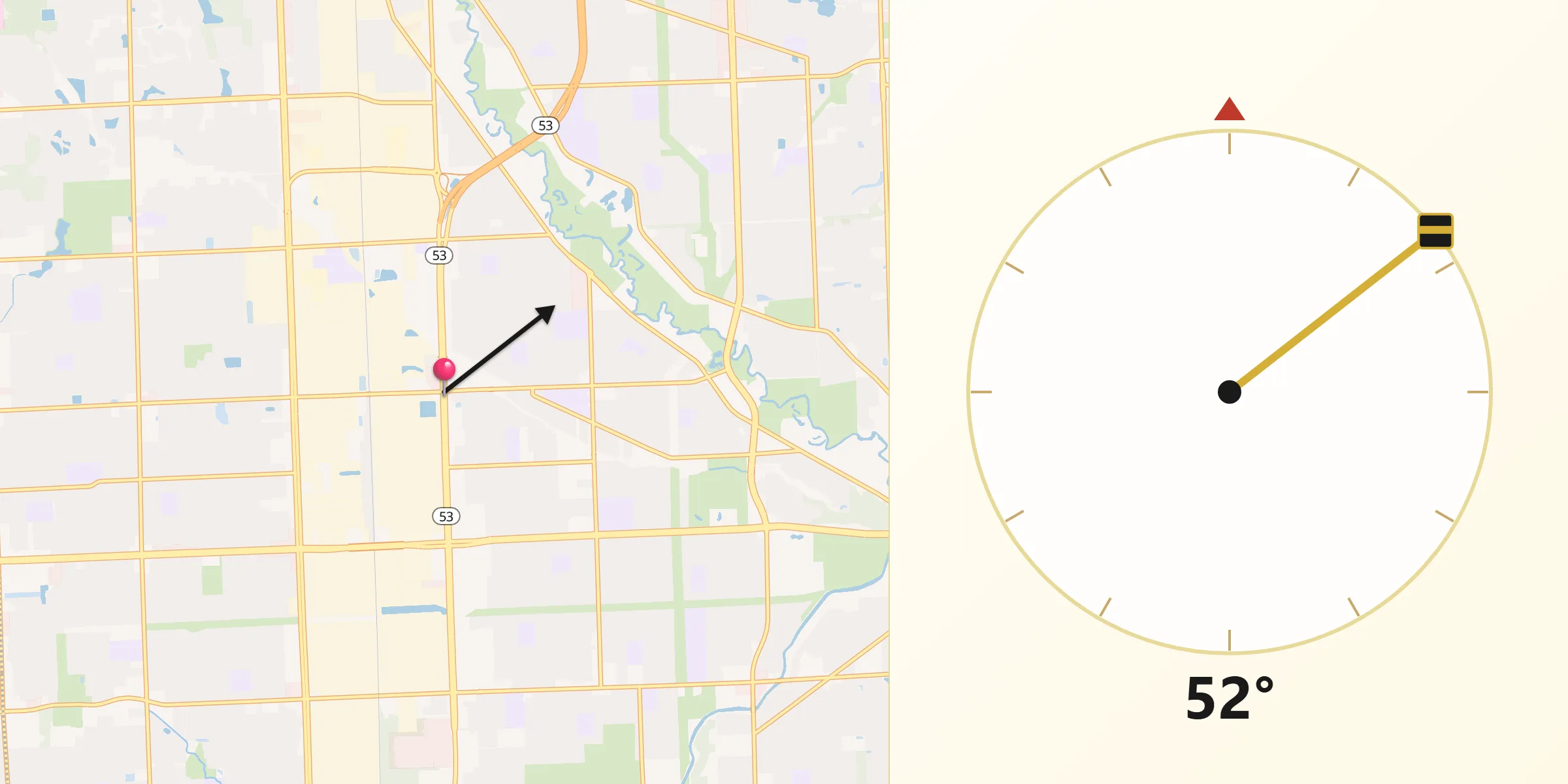 Qibla Direction from Sterling Heights