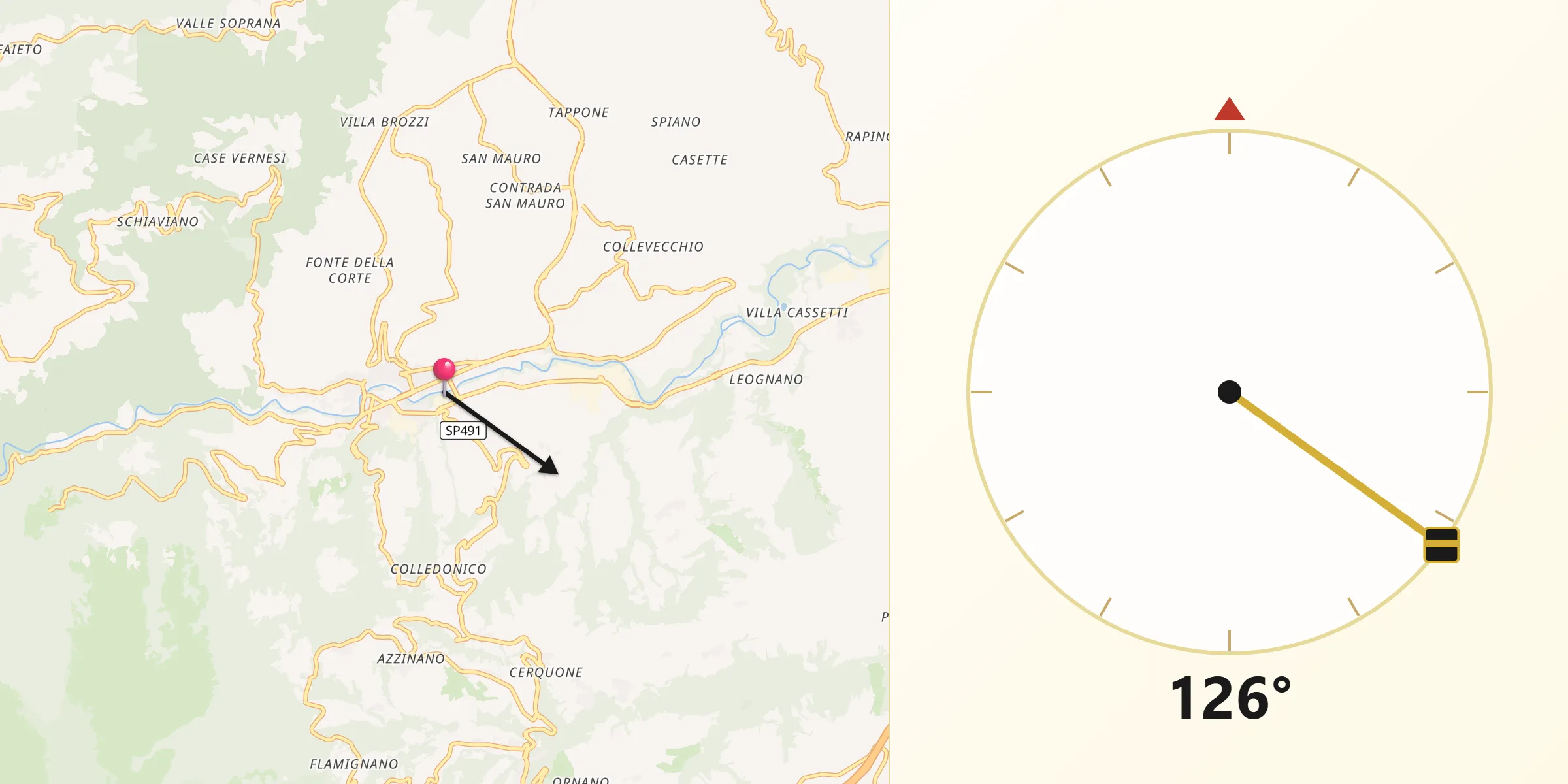 Direzione della Qibla da Montorio al Vomano