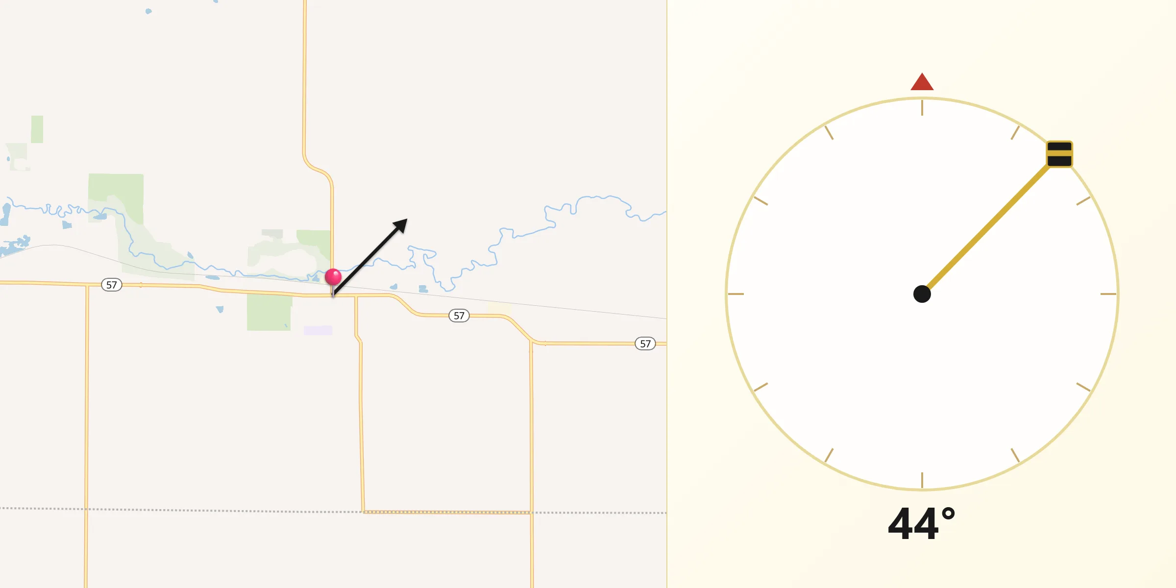 Qibla Direction from Aplington
