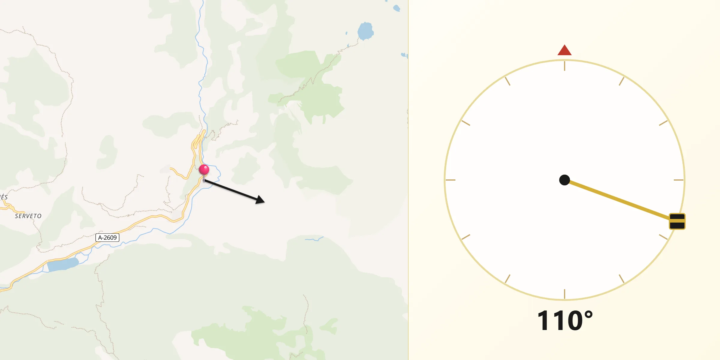 Dirección de la Qibla desde San Juan de Plan