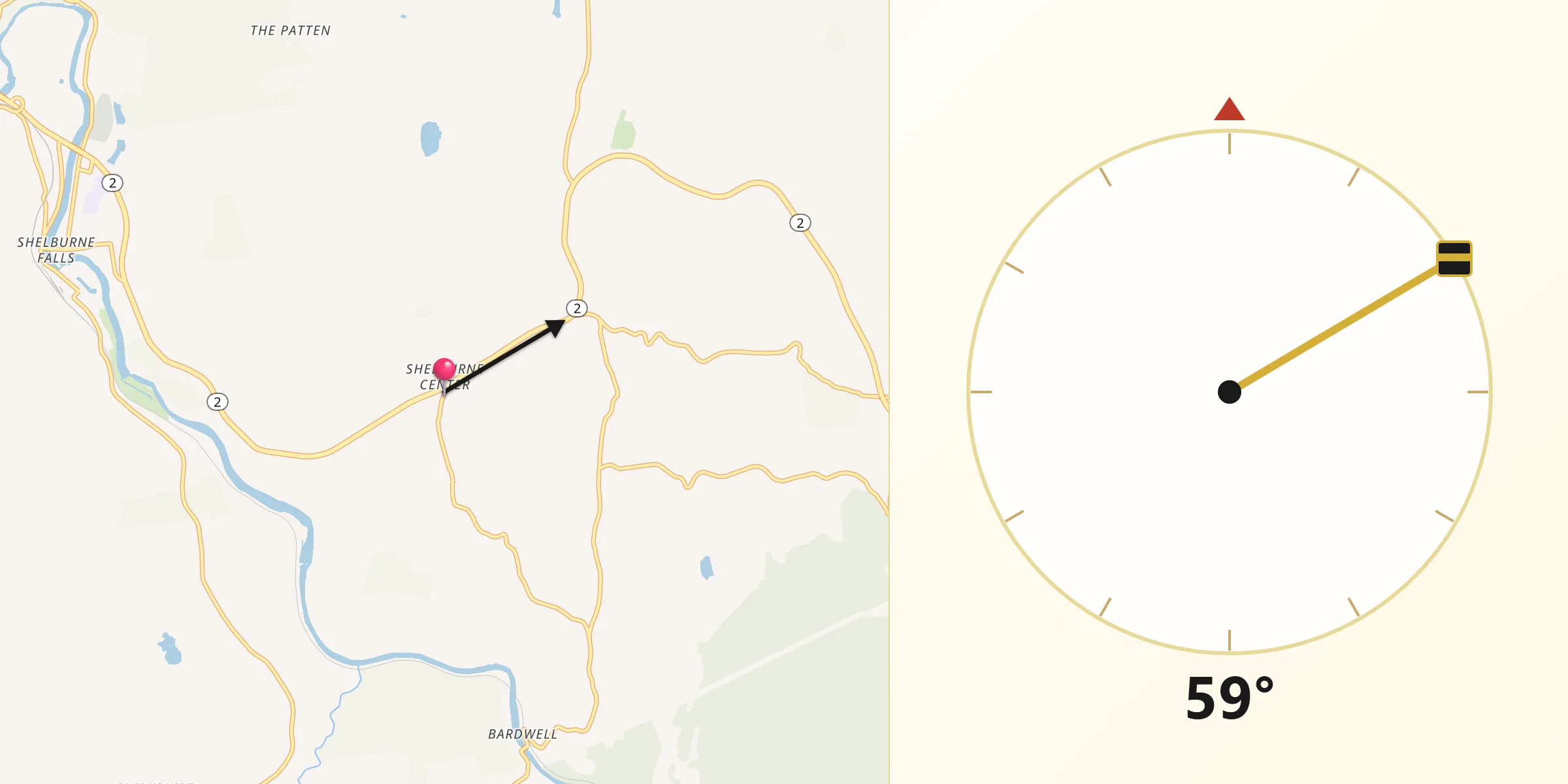 Qibla Direction from Shelburne