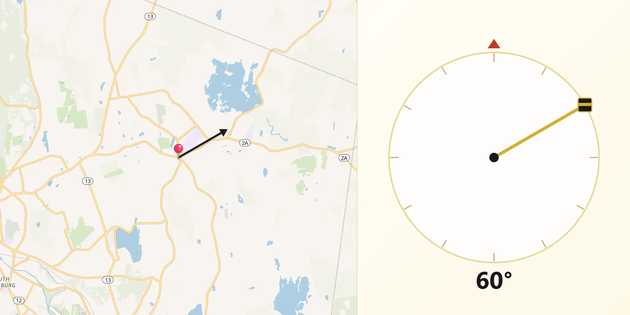 Qibla Direction from Lunenburg