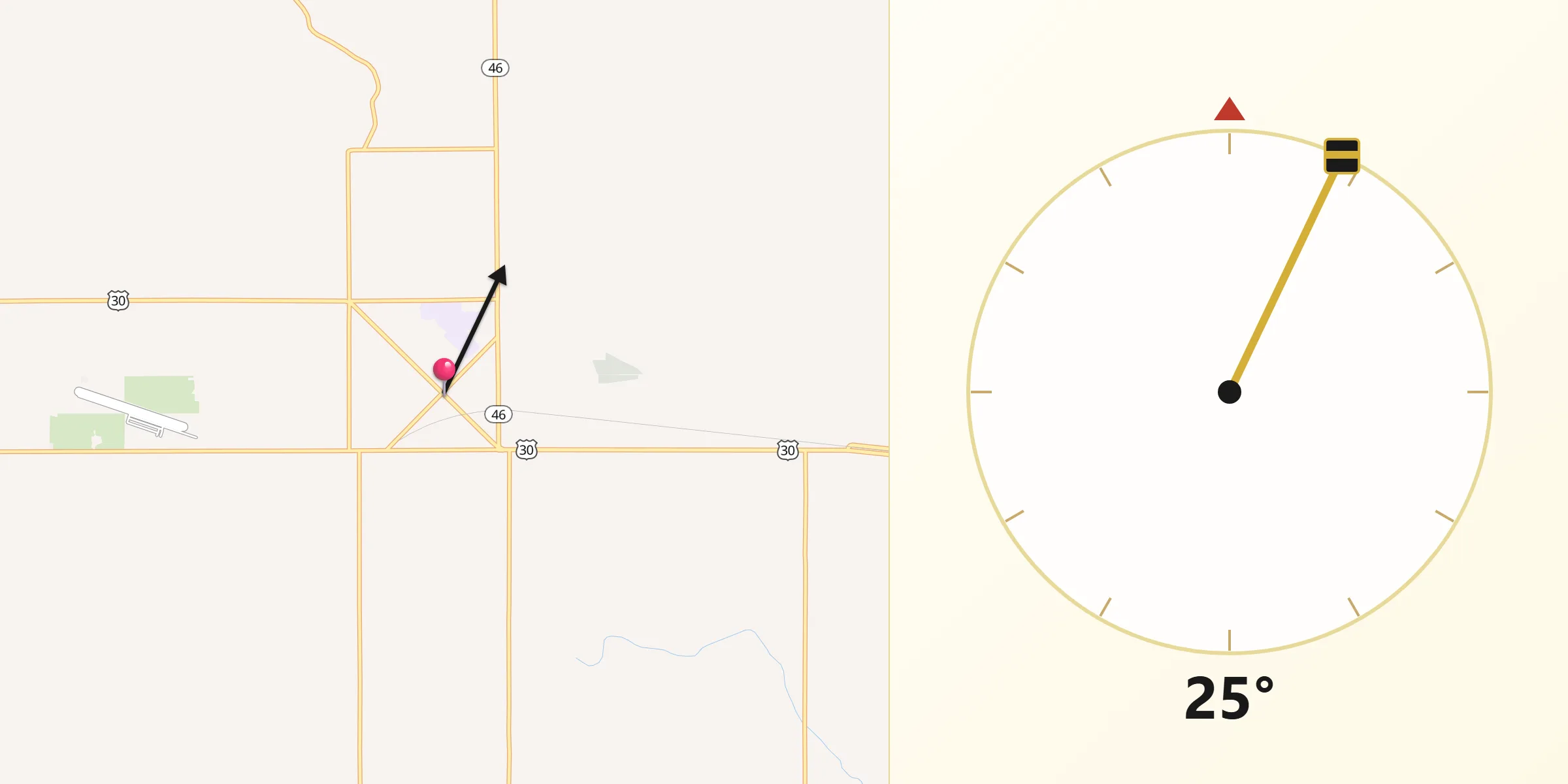 Qibla Direction from Buhl