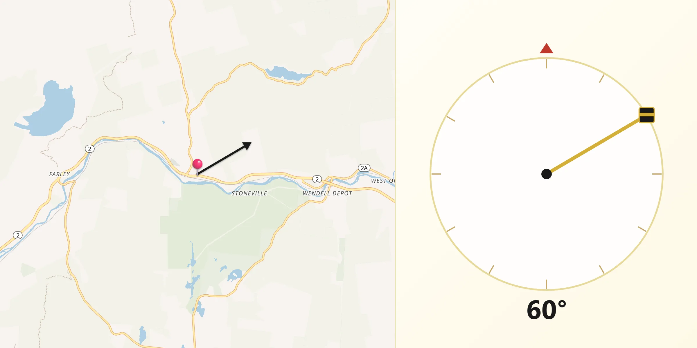 Qibla Direction from Erving