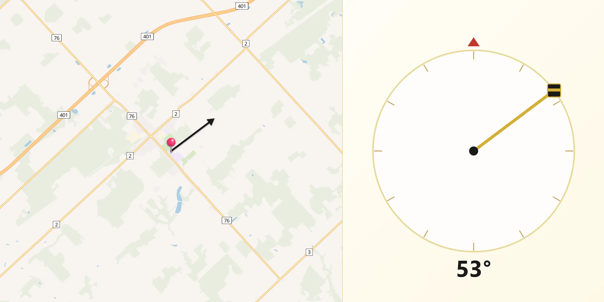 Qibla Direction from West Lorne