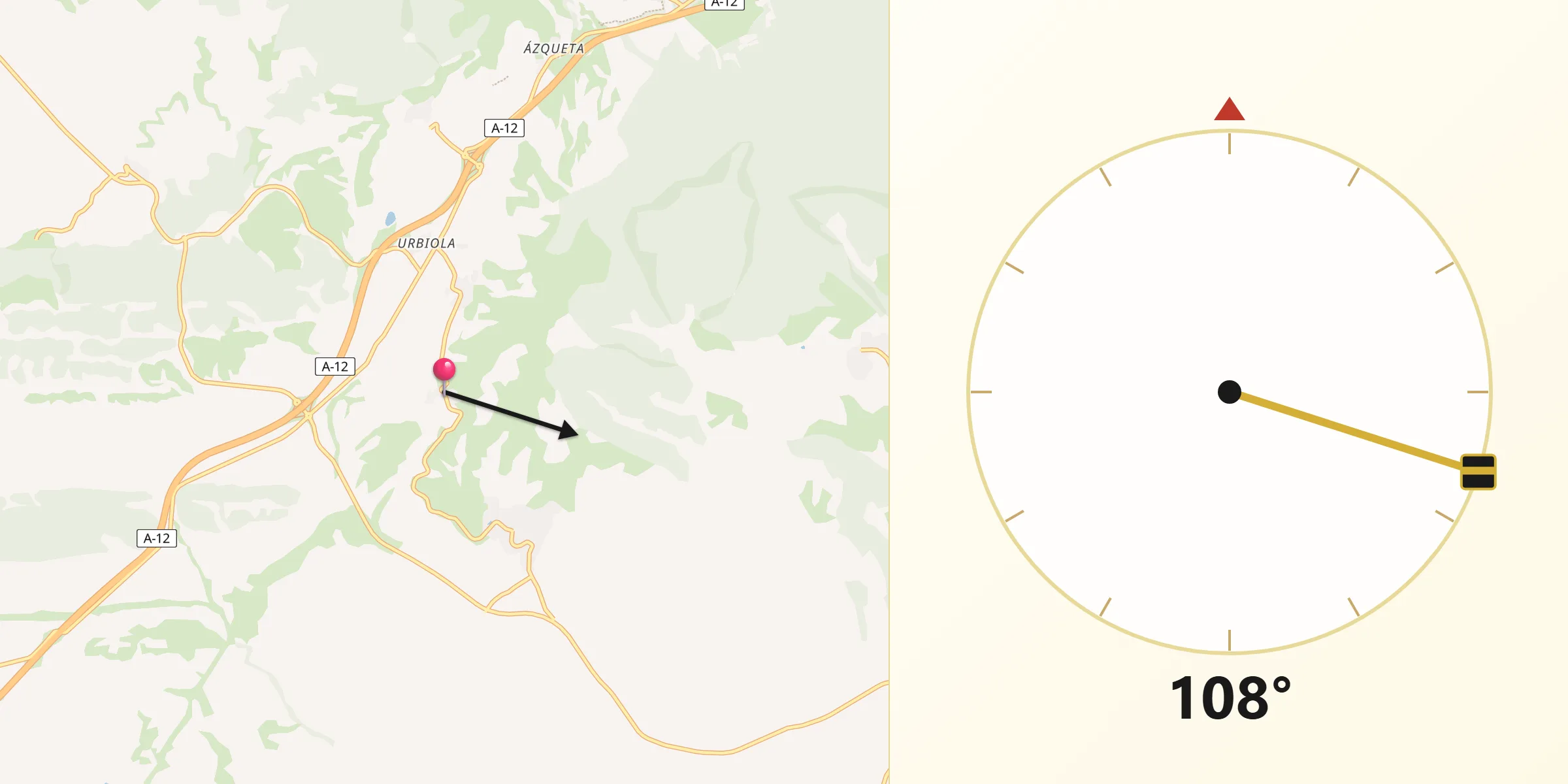Dirección de la Qibla desde Barbarin