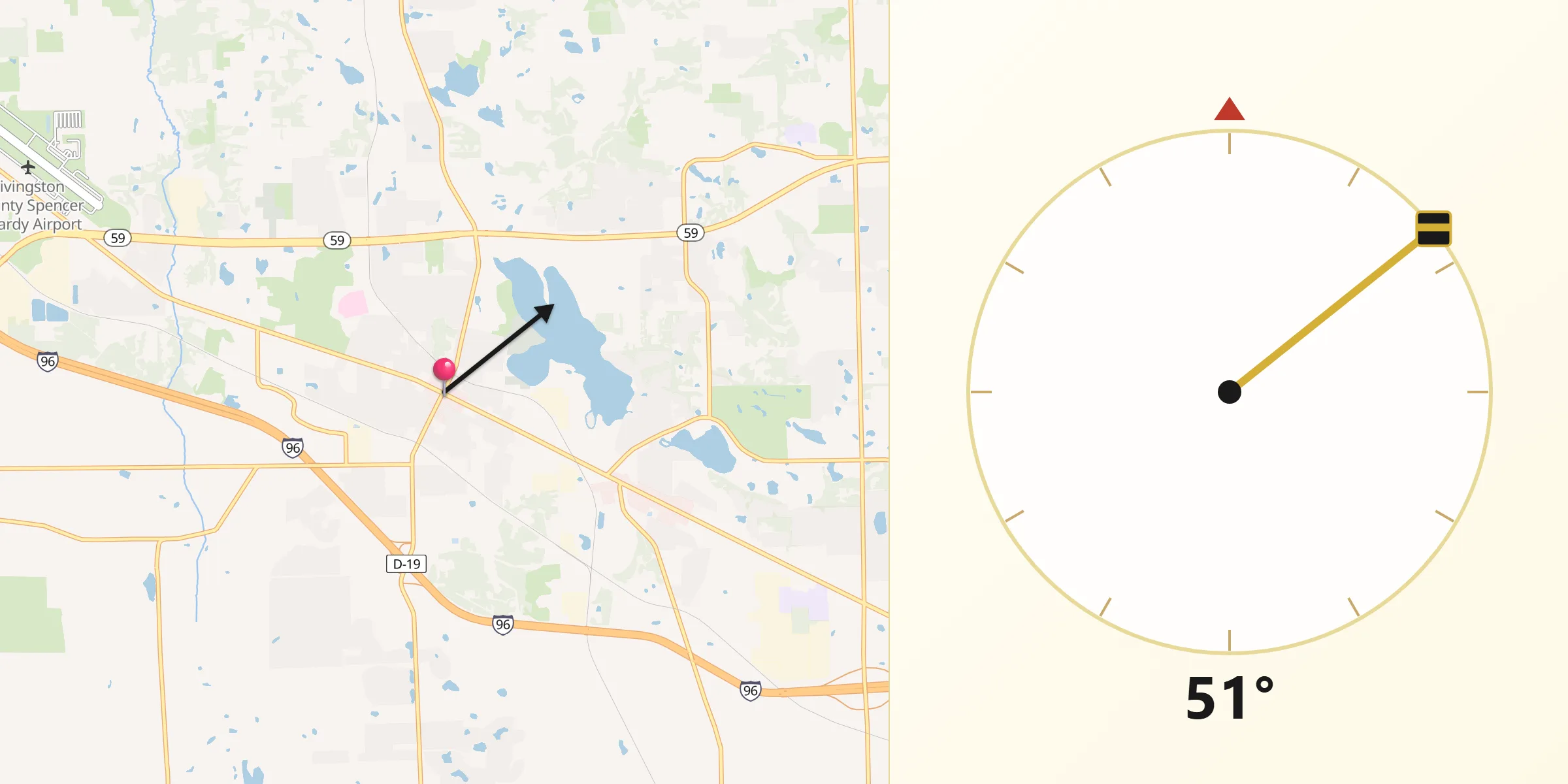 Qibla Direction from Howell