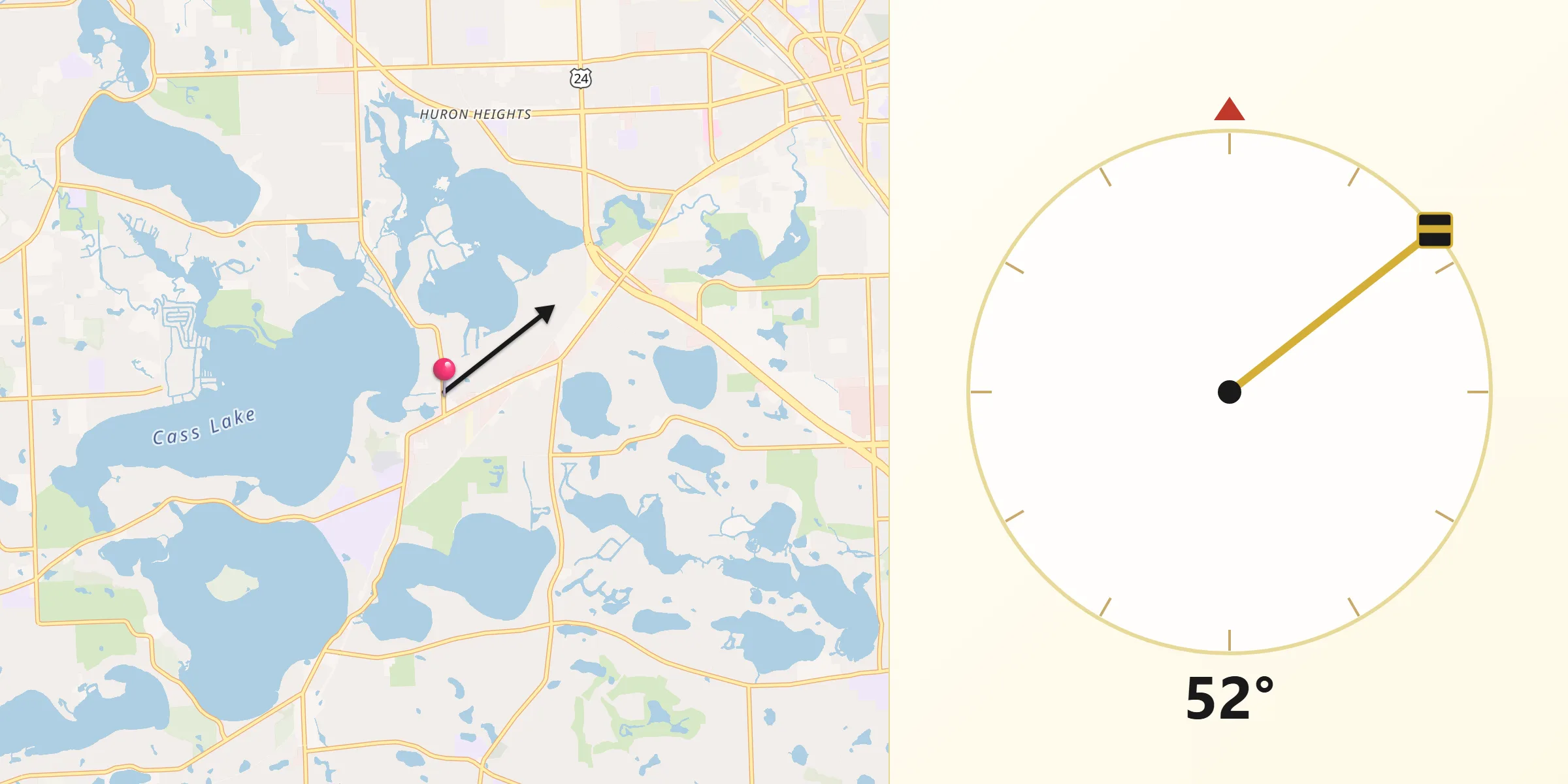 Qibla Direction from Keego Harbor