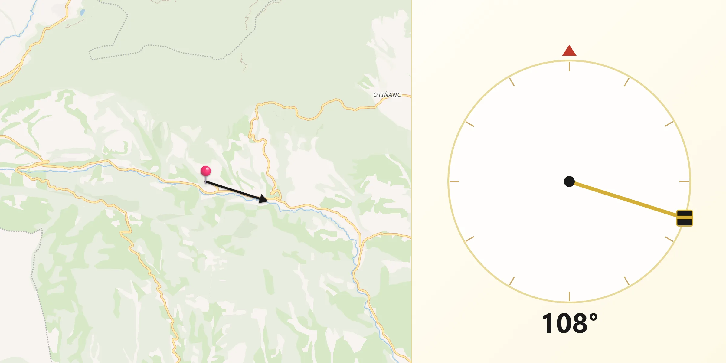 Dirección de la Qibla desde Azuelo